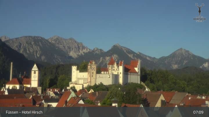 Archiv Foto Webcam Füssen: Blick auf das Hohe Schloss