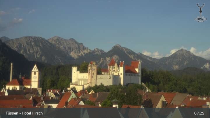 Archiv Foto Webcam Füssen: Blick auf das Hohe Schloss