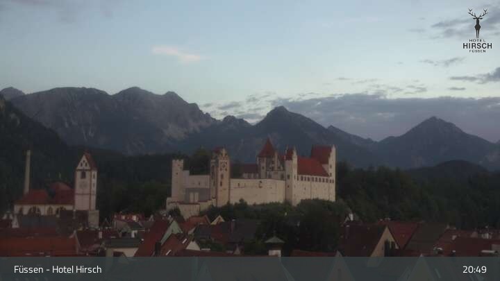 Archiv Foto Webcam Füssen: Blick auf das Hohe Schloss