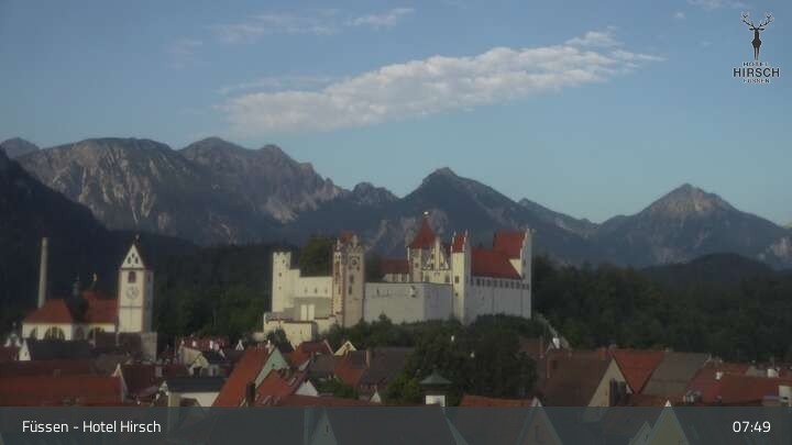 Archiv Foto Webcam Füssen: Blick auf das Hohe Schloss