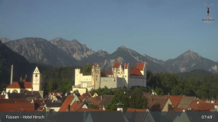 Archiv Foto Webcam Füssen: Blick auf das Hohe Schloss