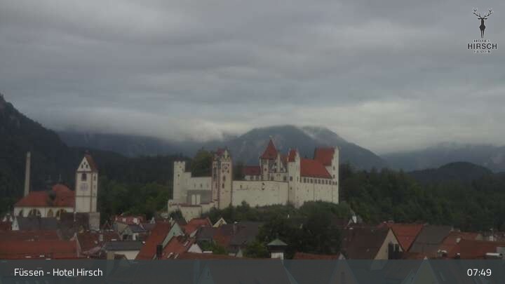 Archiv Foto Webcam Füssen: Blick auf das Hohe Schloss