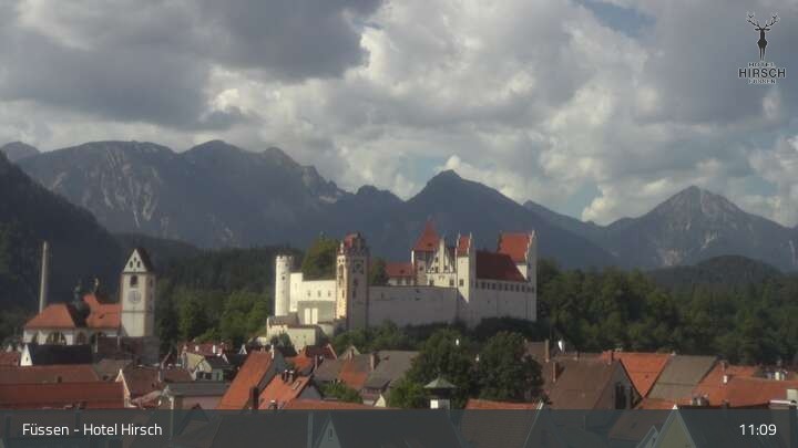 Archiv Foto Webcam Füssen: Blick auf das Hohe Schloss