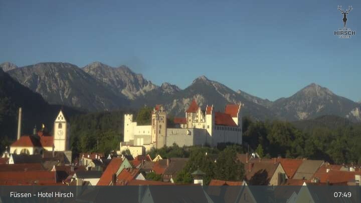 Archiv Foto Webcam Füssen: Blick auf das Hohe Schloss