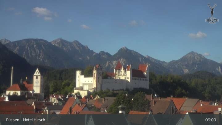 Archiv Foto Webcam Füssen: Blick auf das Hohe Schloss