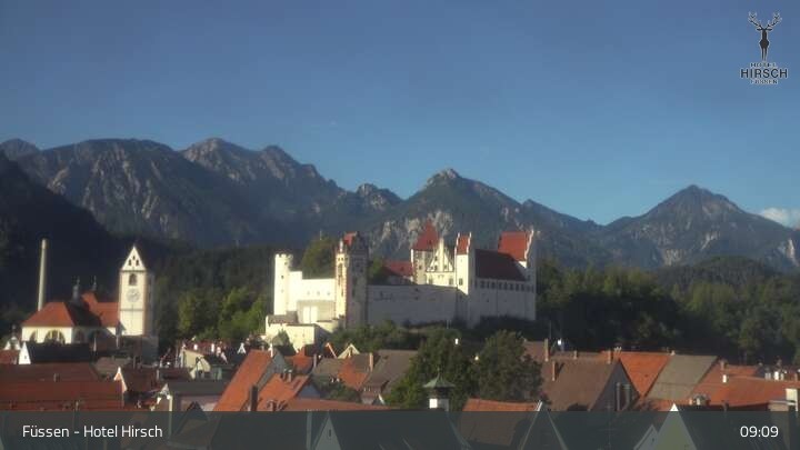 Archiv Foto Webcam Füssen: Blick auf das Hohe Schloss