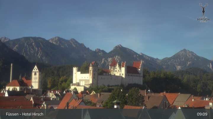 Archiv Foto Webcam Füssen: Blick auf das Hohe Schloss