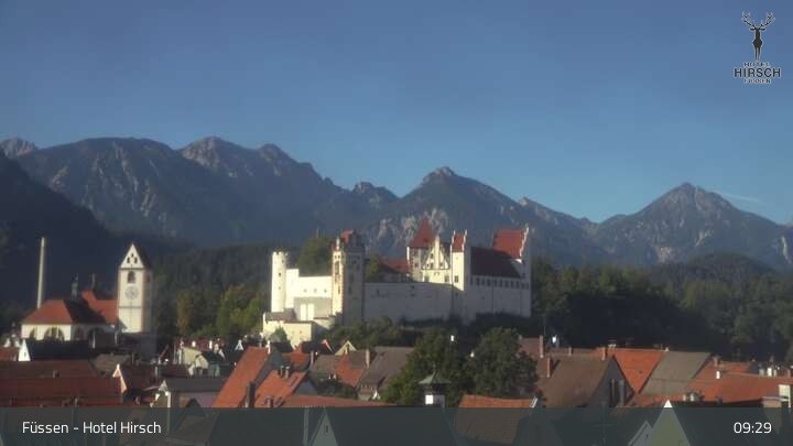 Archiv Foto Webcam Füssen: Blick auf das Hohe Schloss