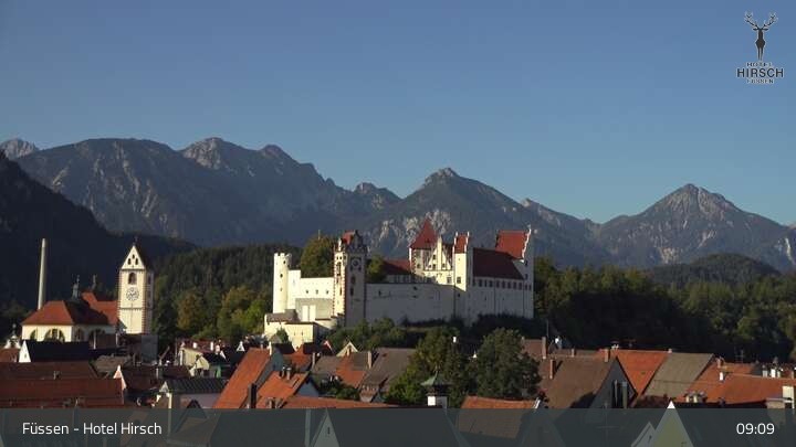 Archiv Foto Webcam Füssen: Blick auf das Hohe Schloss