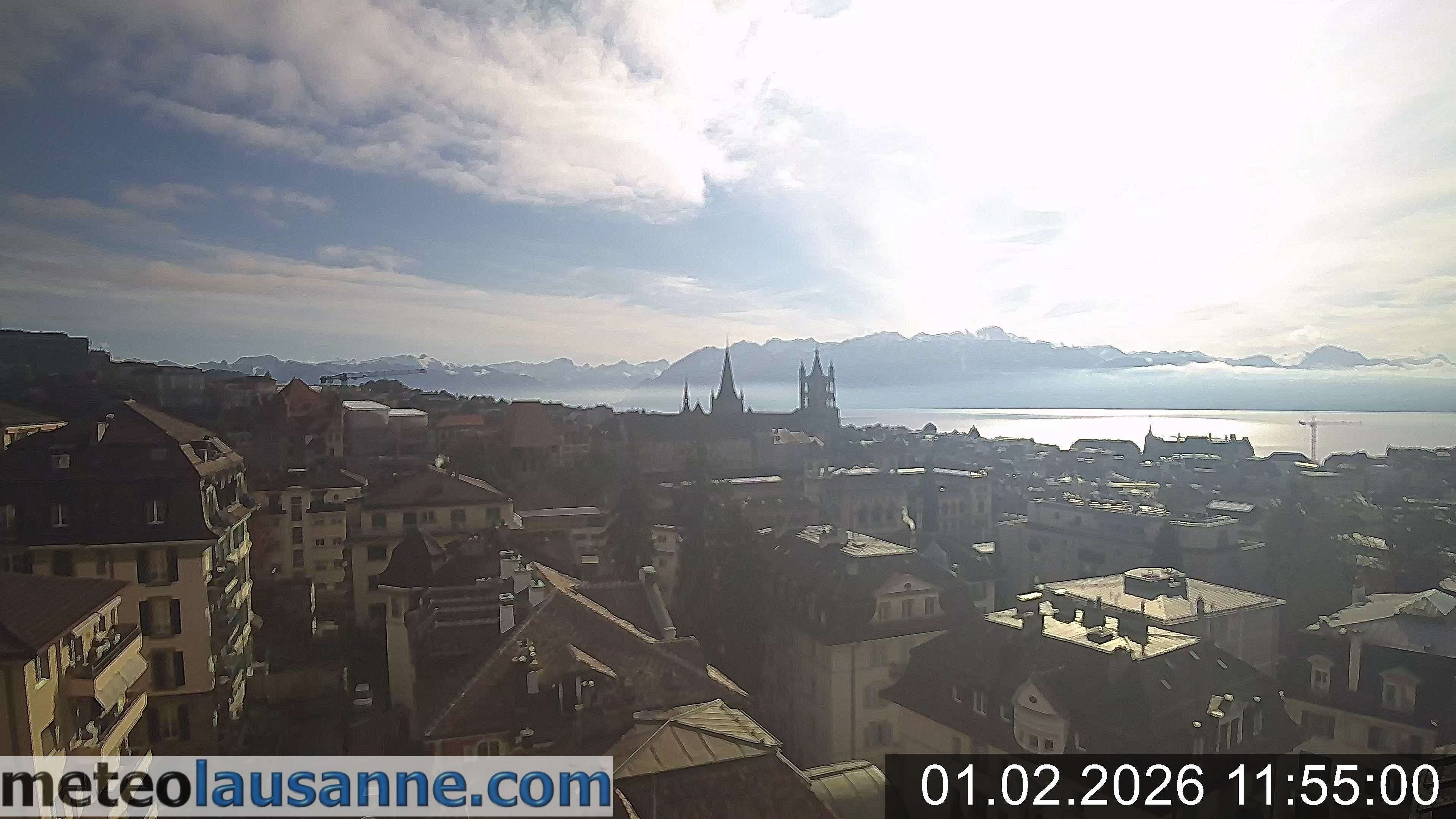 Archiv Foto Webcam Lausanne - Genfer See