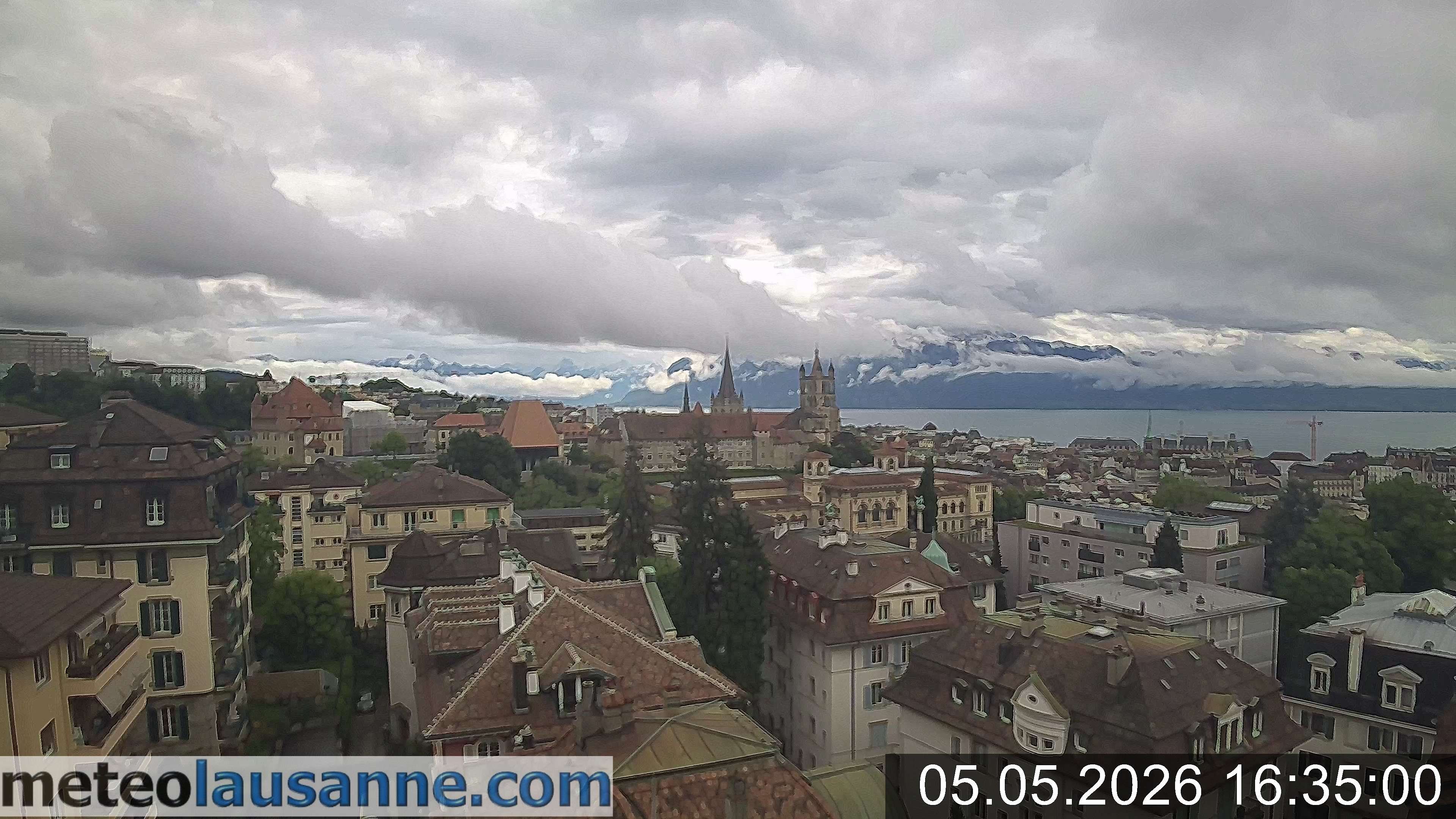Archiv Foto Webcam Lausanne - Genfer See