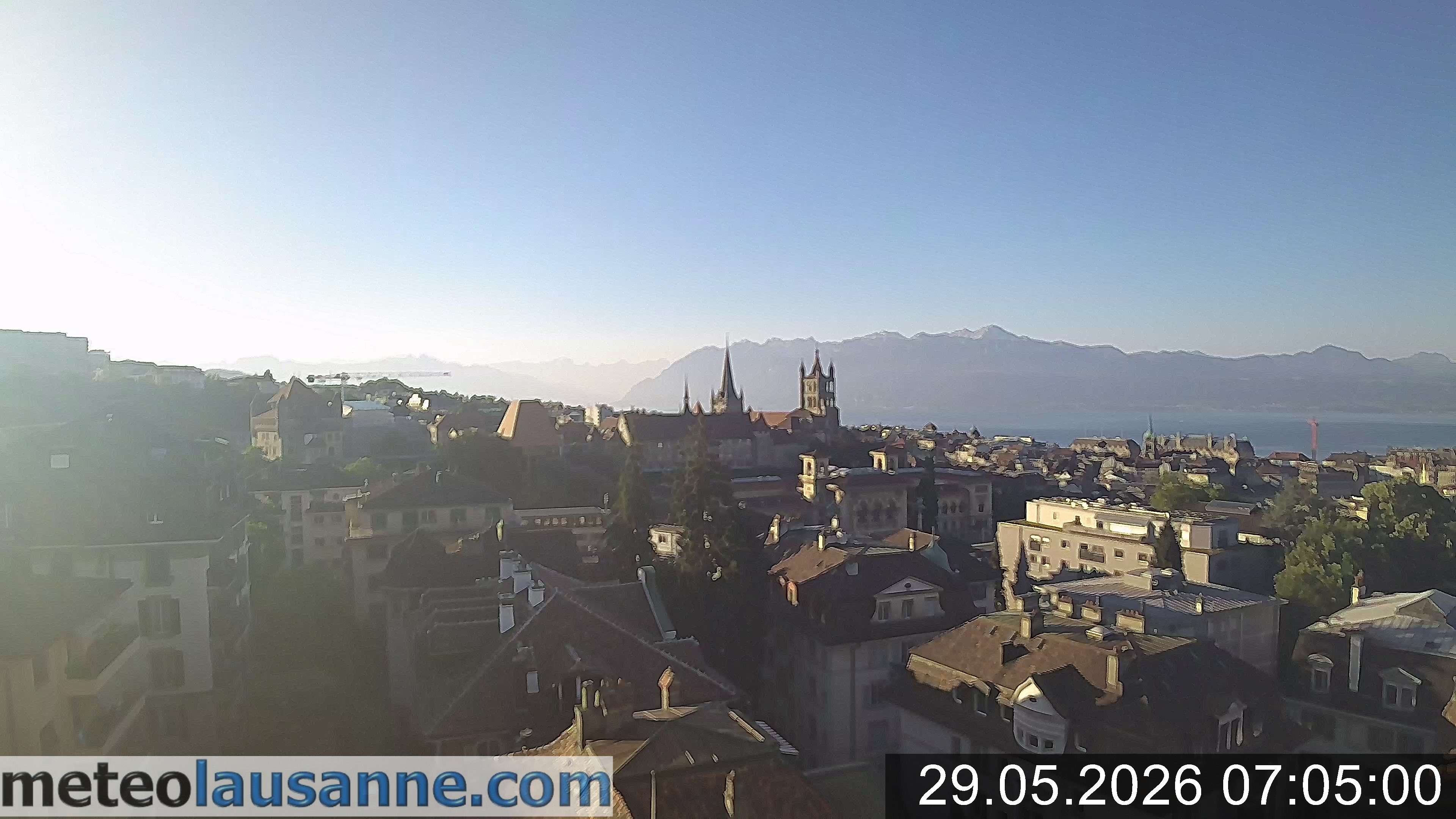Archiv Foto Webcam Lausanne - Genfer See