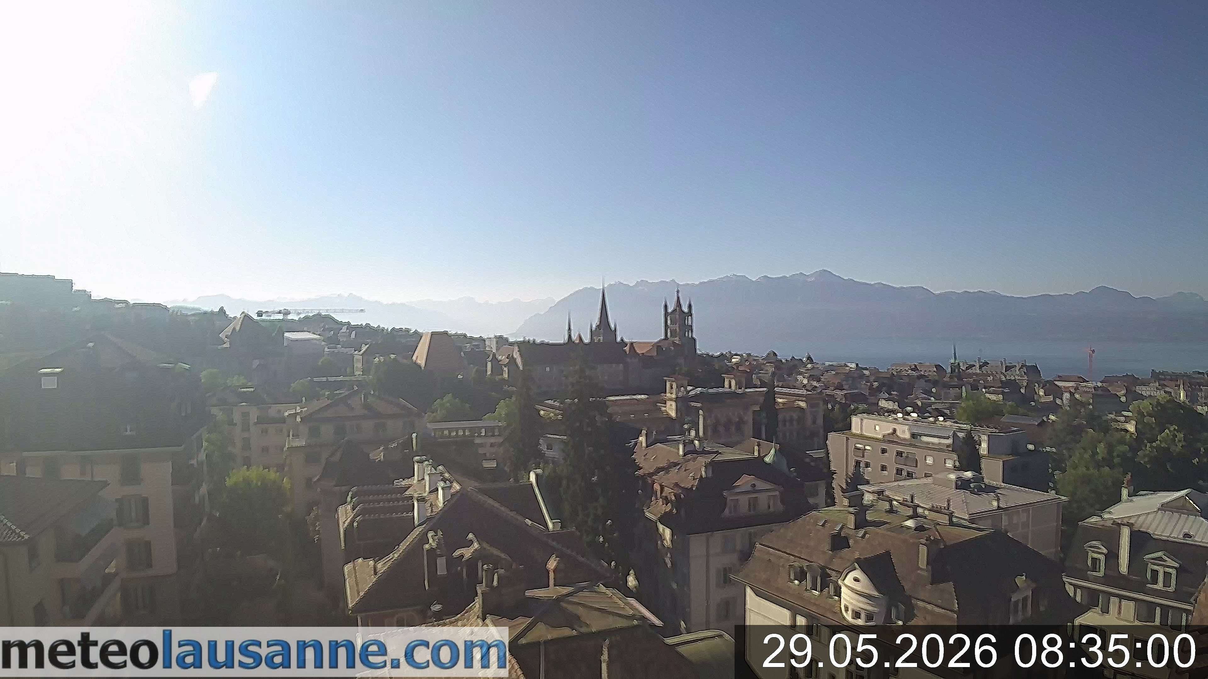 Archiv Foto Webcam Lausanne - Genfer See