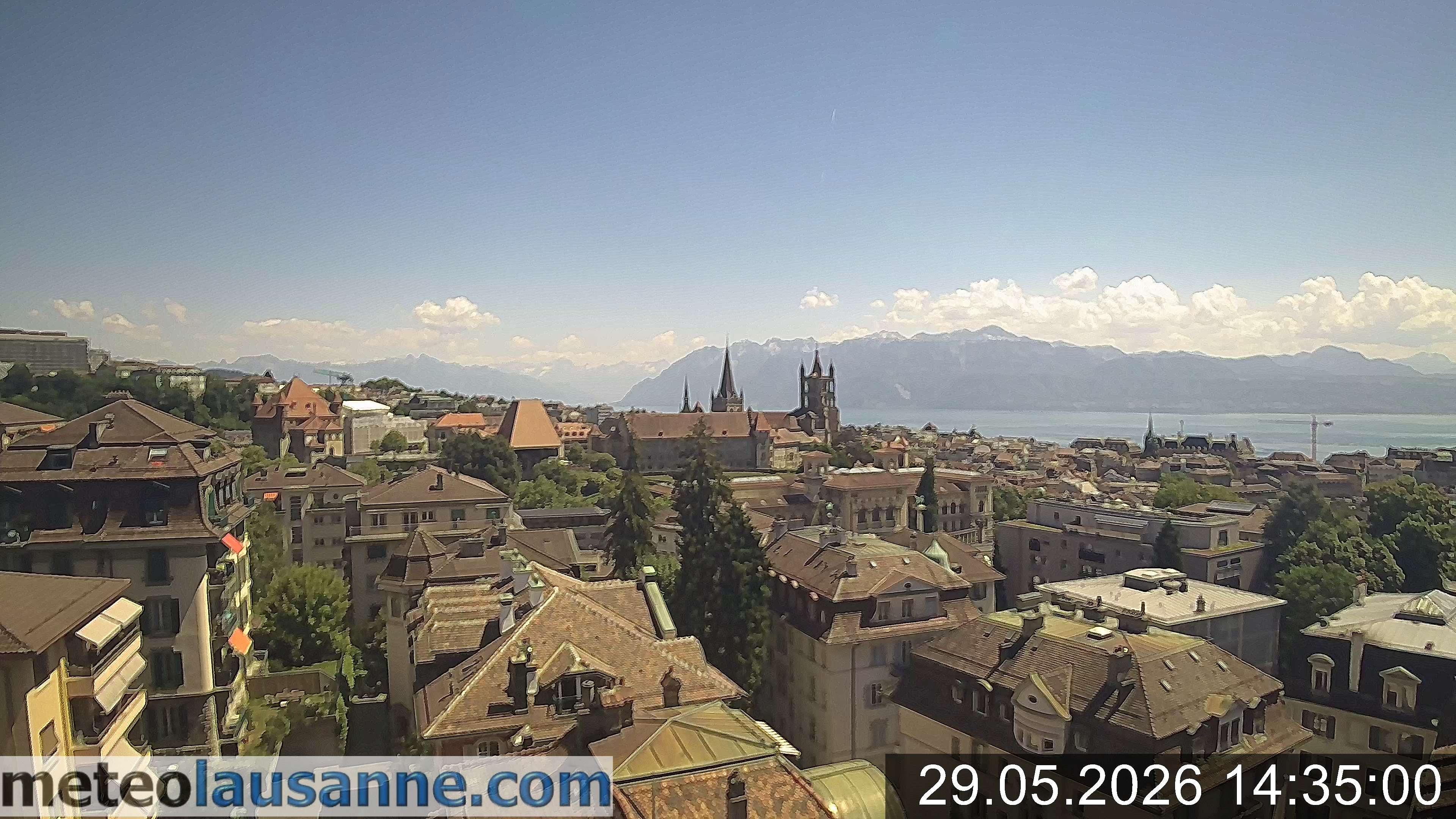 Archiv Foto Webcam Lausanne - Genfer See