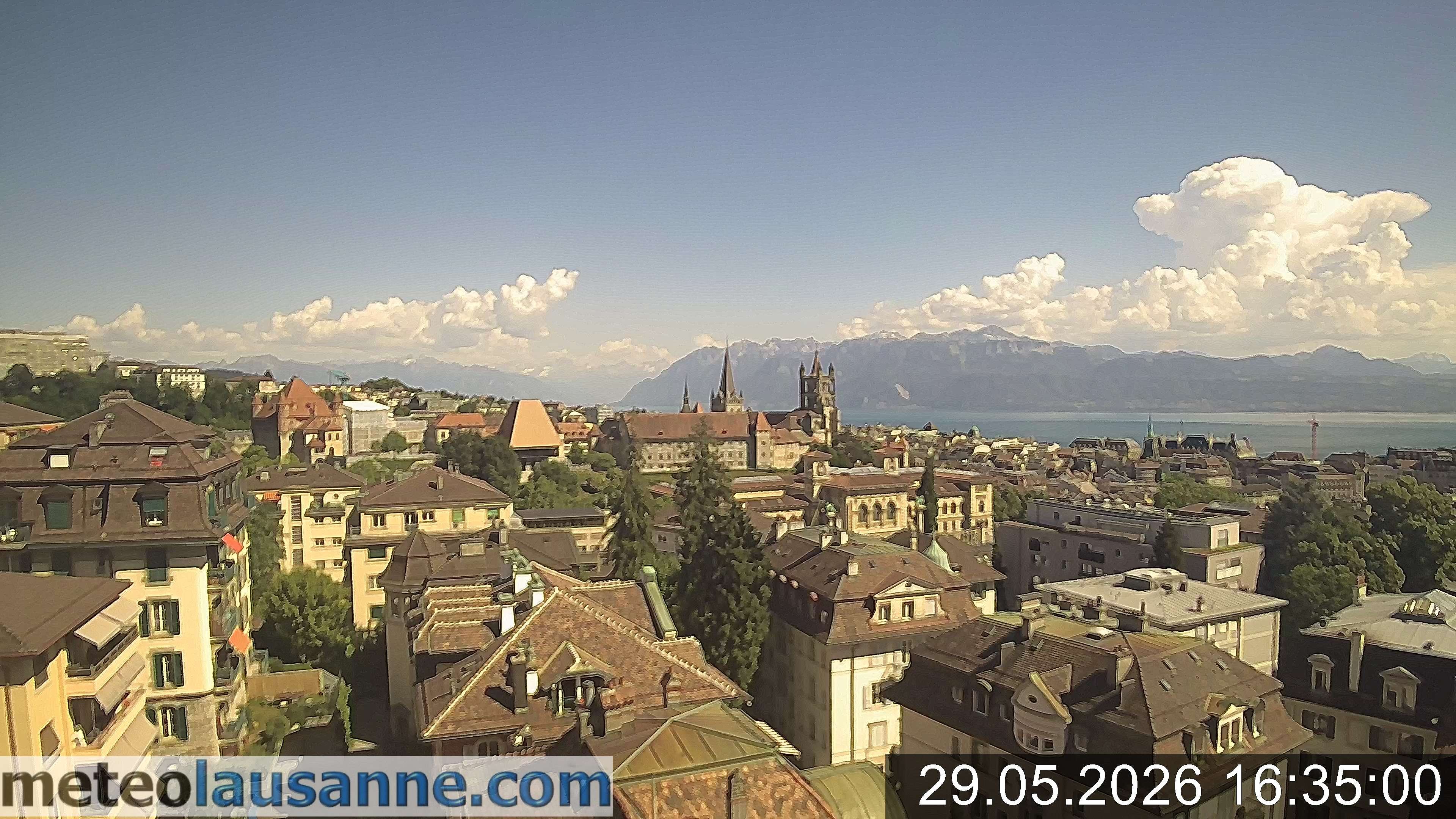 Archiv Foto Webcam Lausanne - Genfer See
