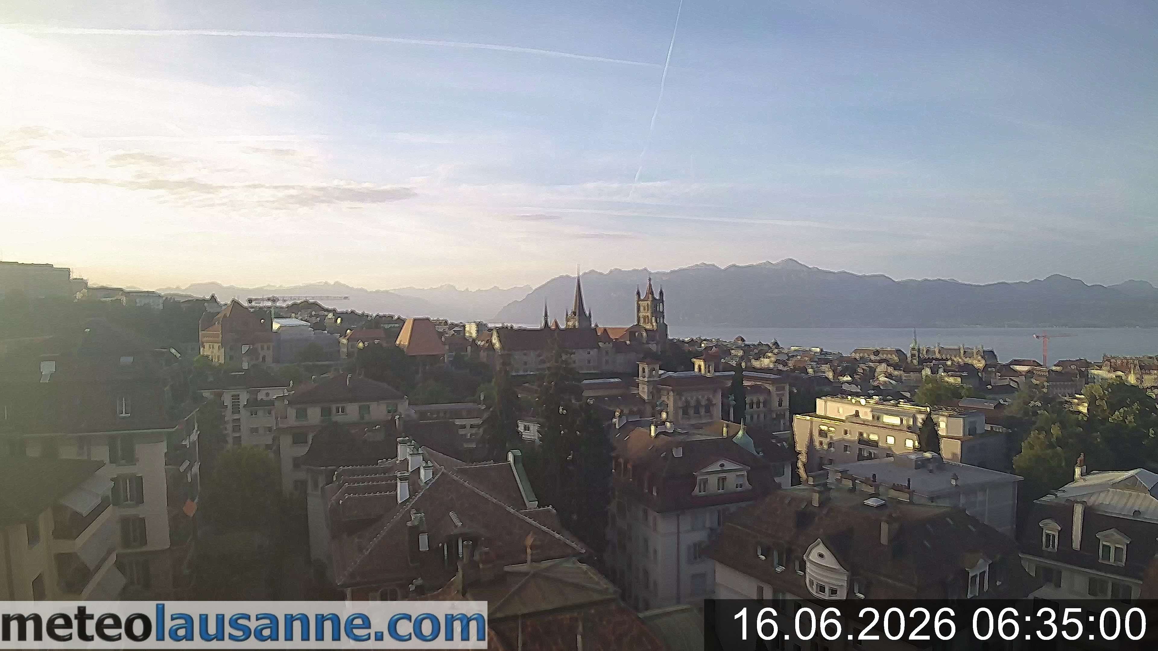 Archiv Foto Webcam Lausanne - Genfer See