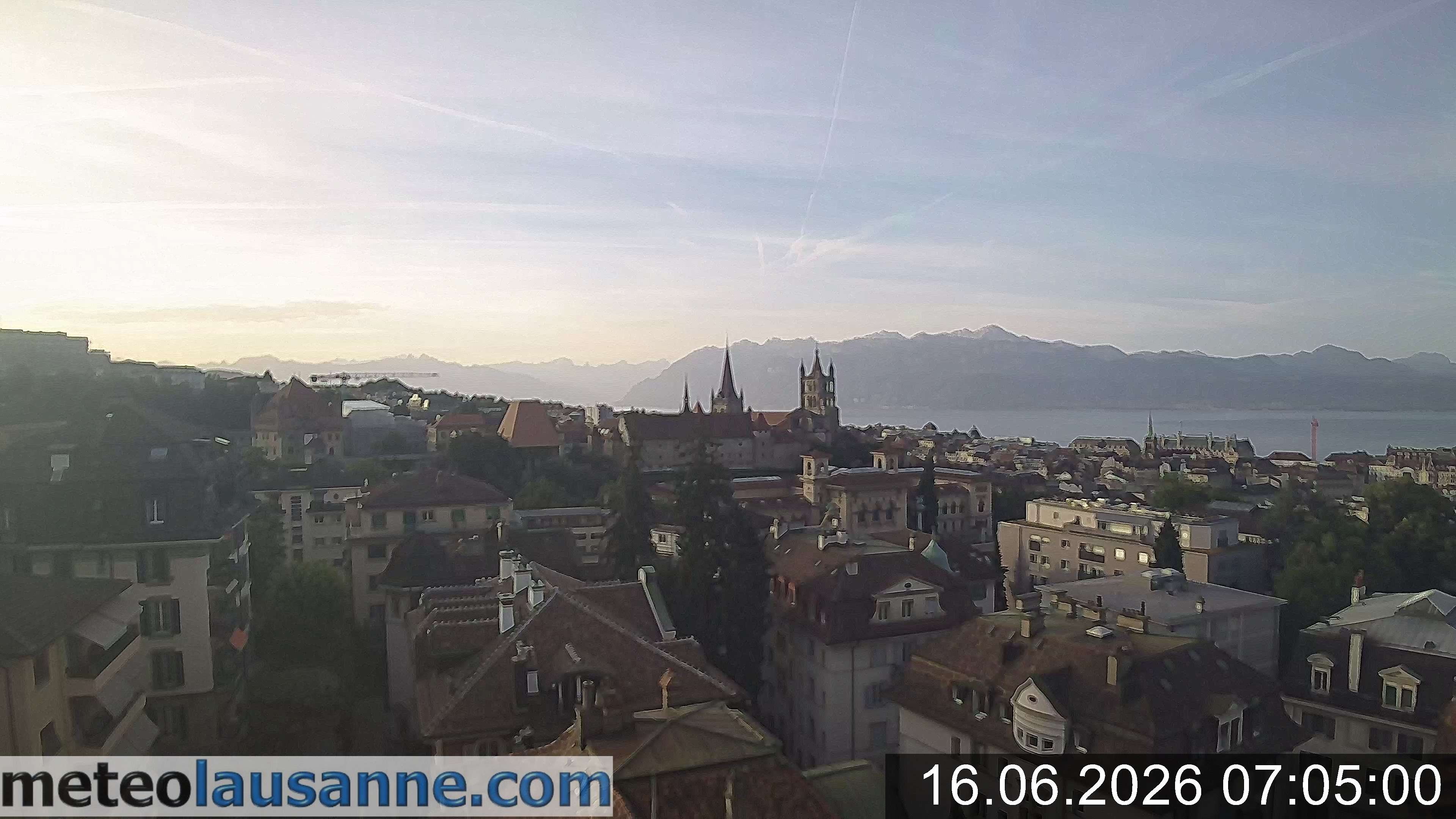 Archiv Foto Webcam Lausanne - Genfer See