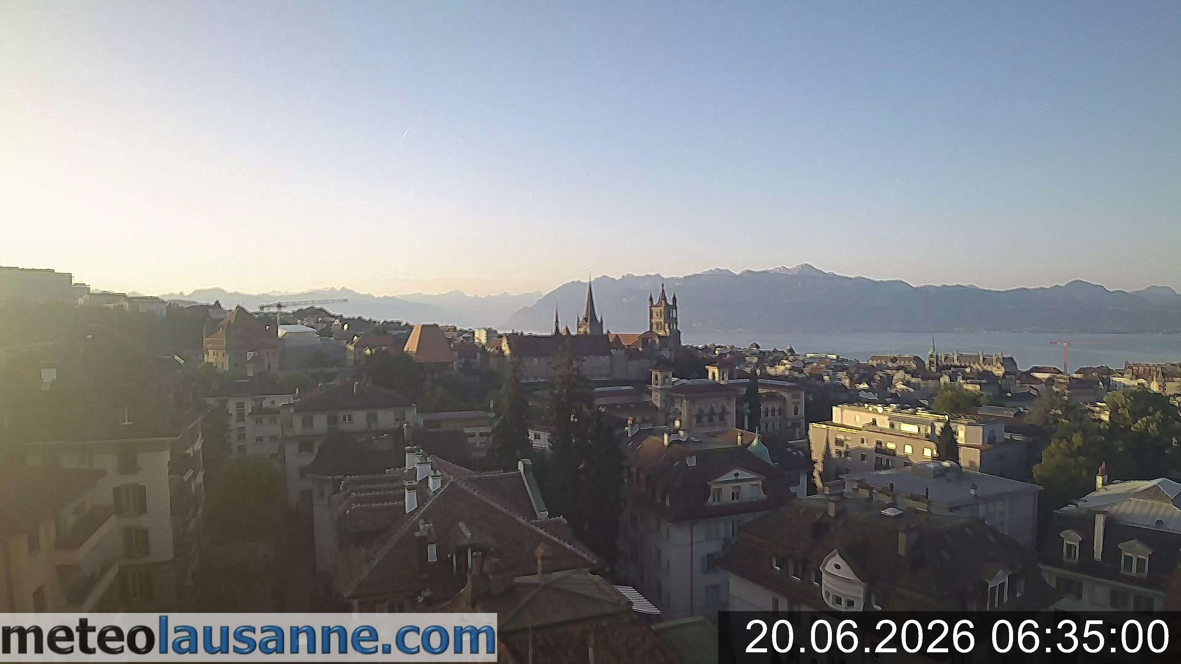 Archiv Foto Webcam Lausanne - Genfer See