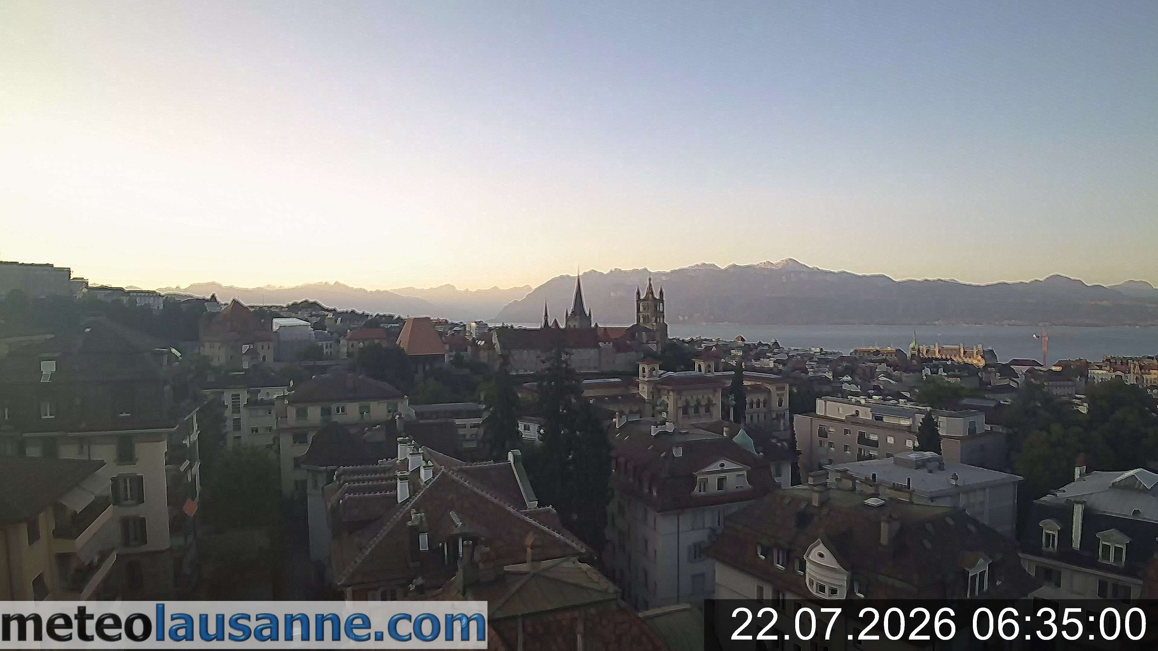 Archived image Webcam Lausanne - Lake Geneva