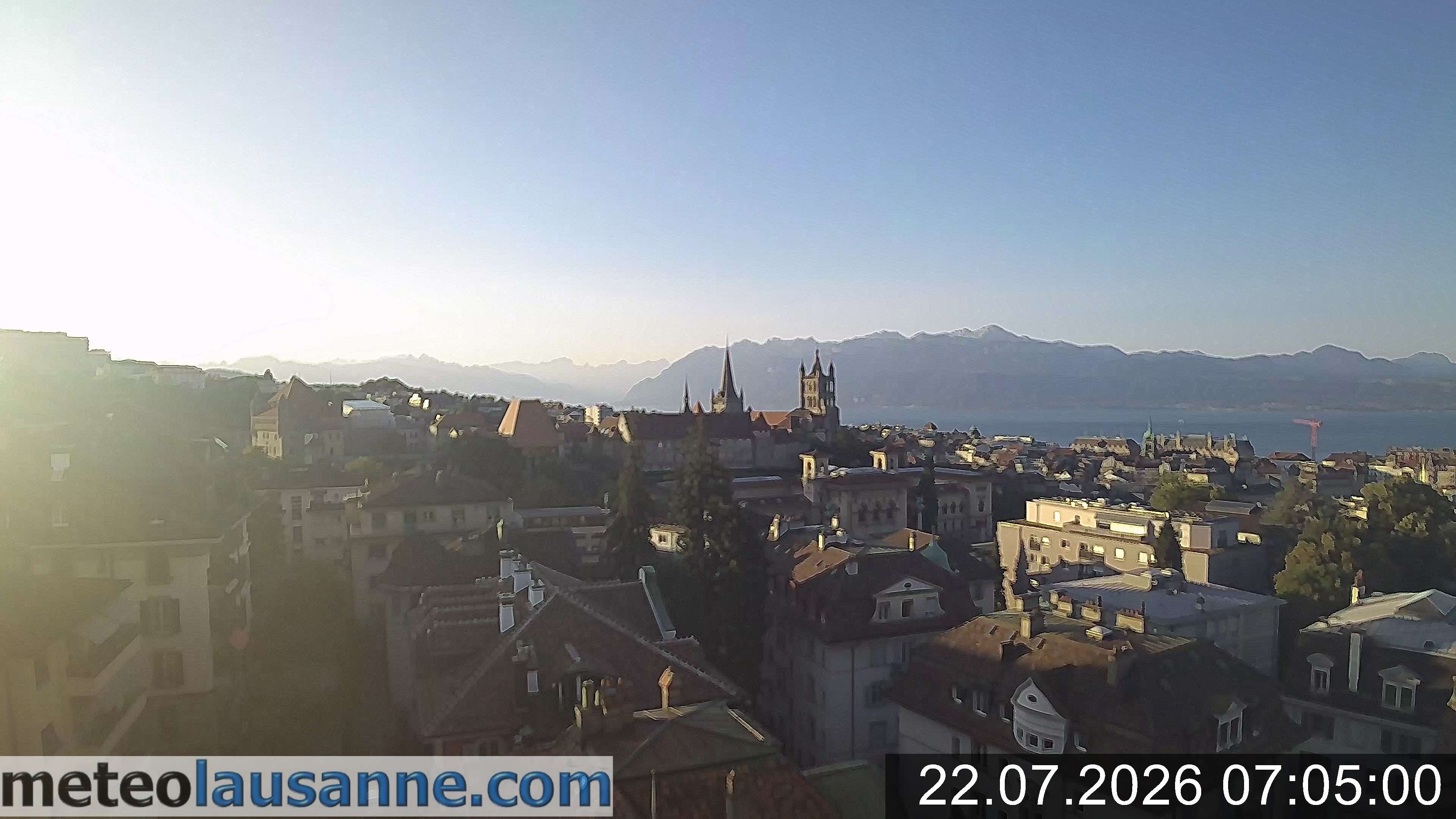 Archived image Webcam Lausanne - Lake Geneva