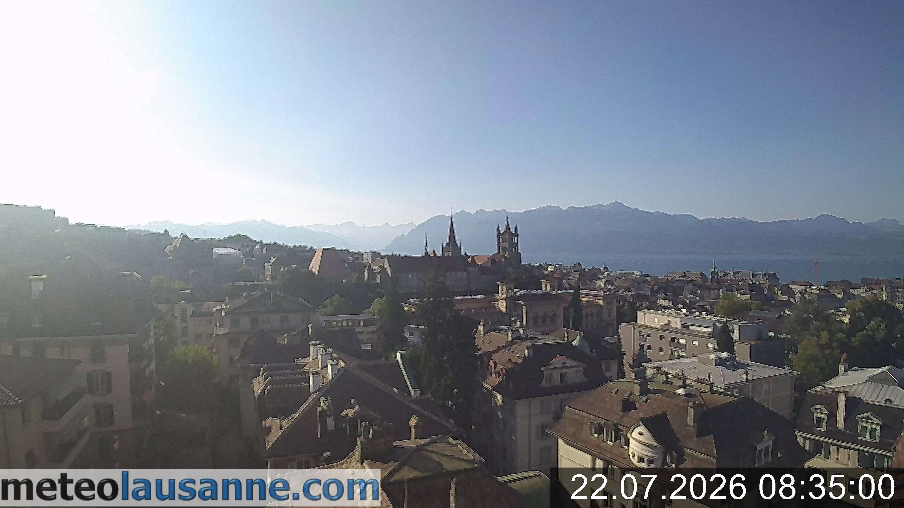 Archived image Webcam Lausanne - Lake Geneva