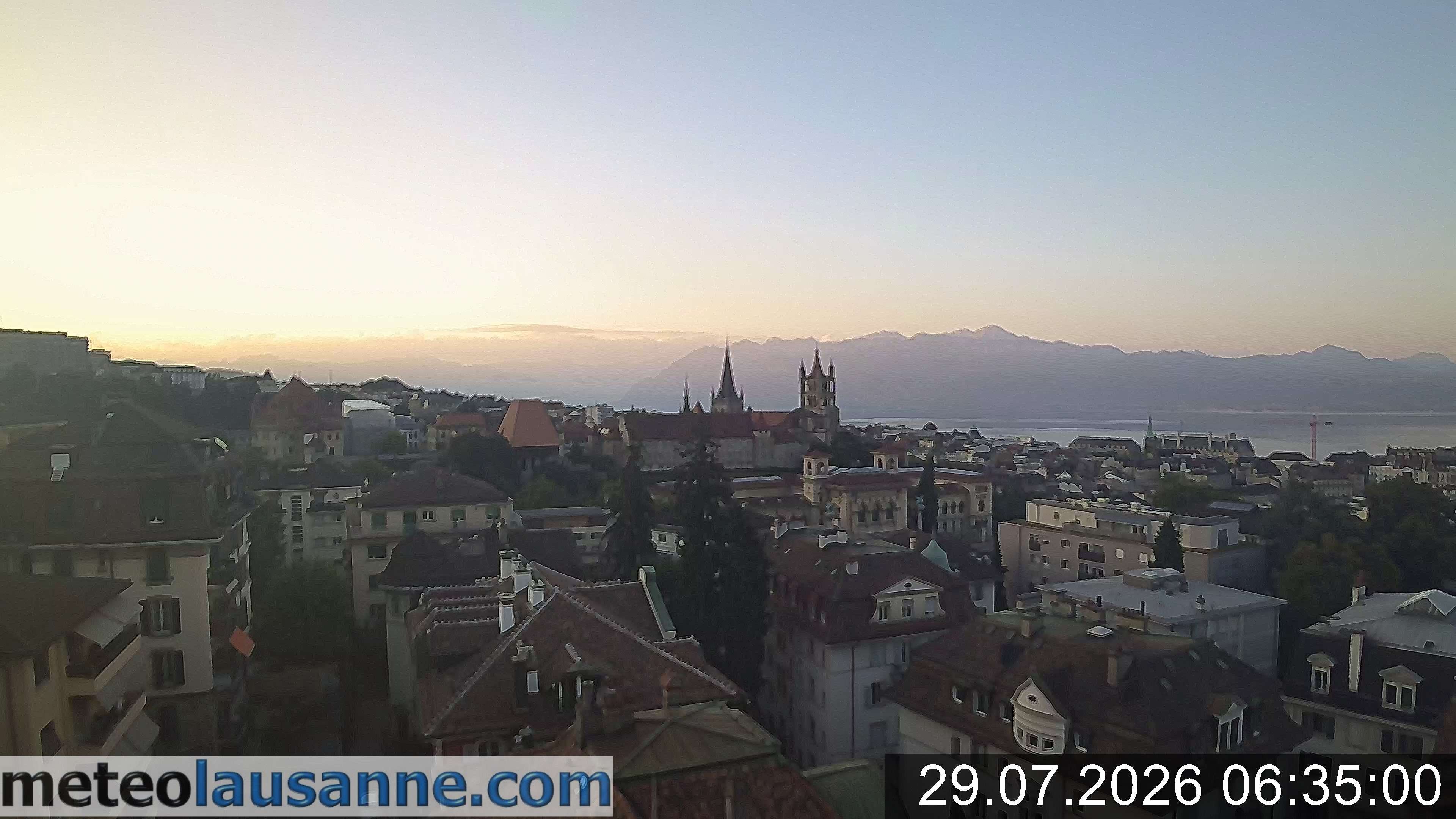 Archiv Foto Webcam Lausanne - Genfer See