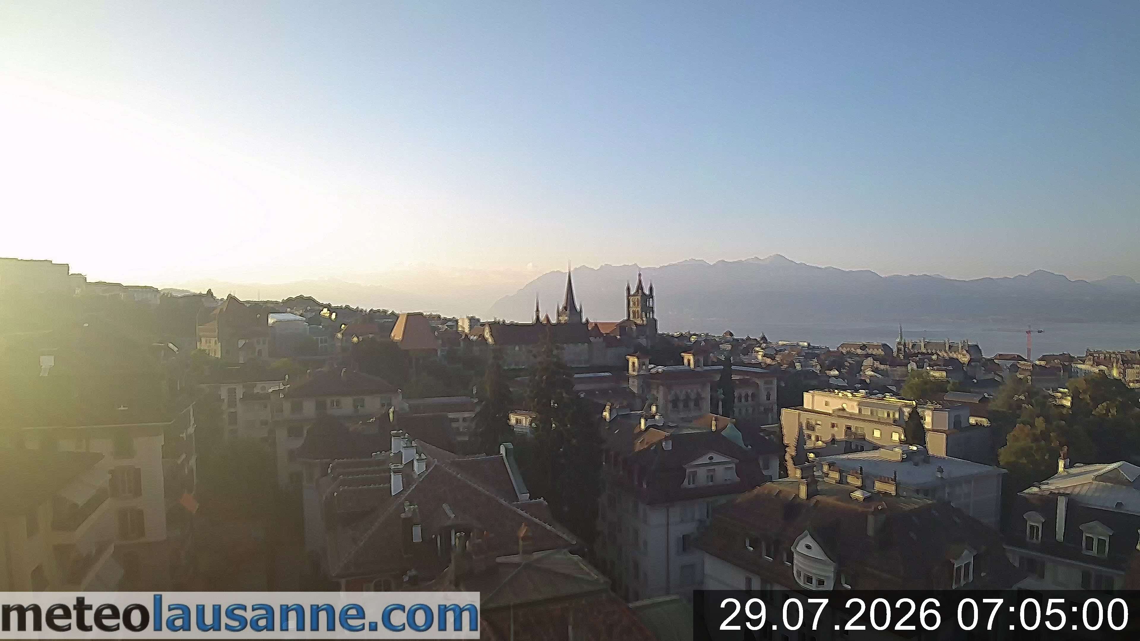 Archiv Foto Webcam Lausanne - Genfer See