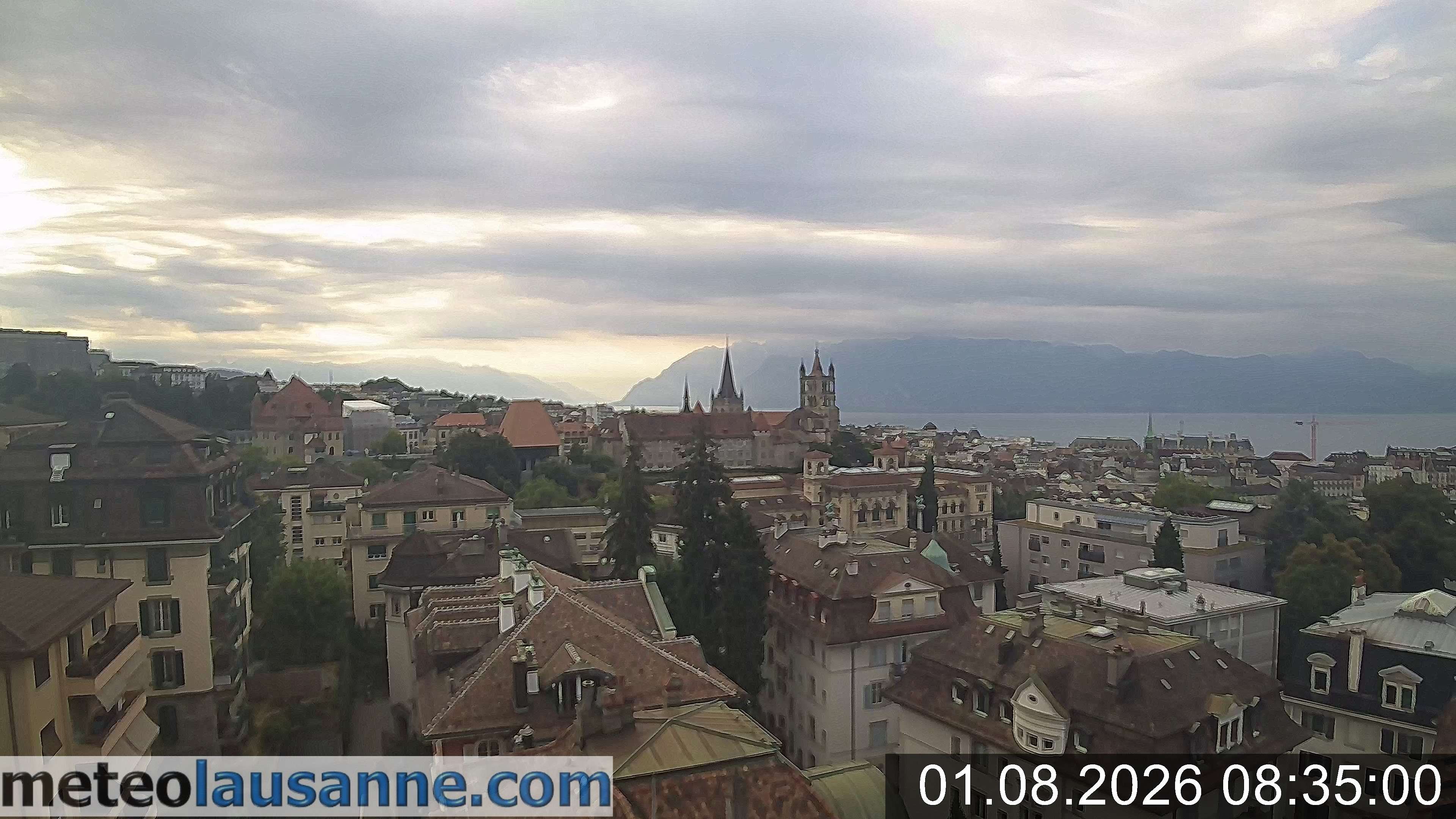 Archiv Foto Webcam Lausanne - Genfer See