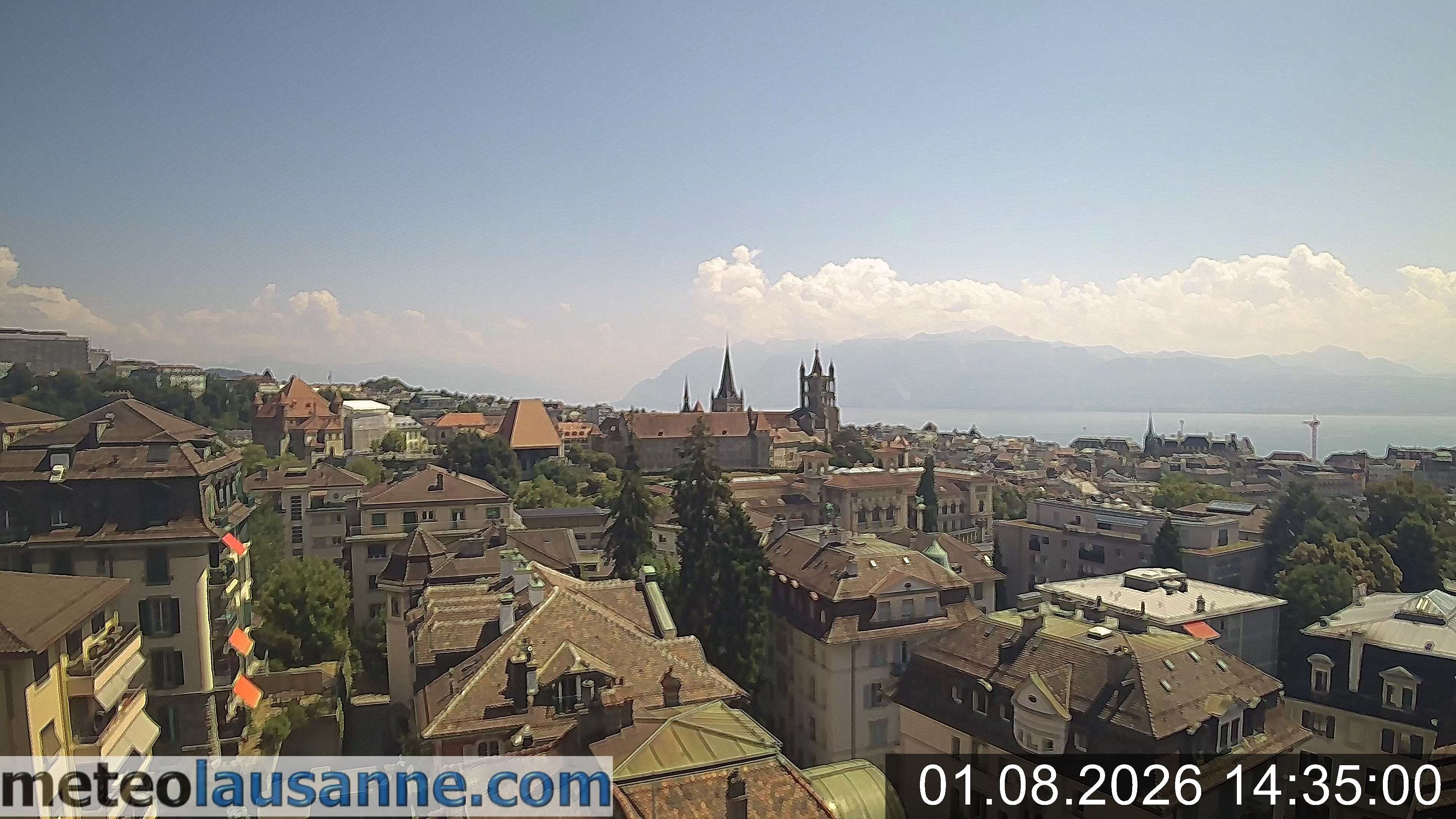 Archiv Foto Webcam Lausanne - Genfer See