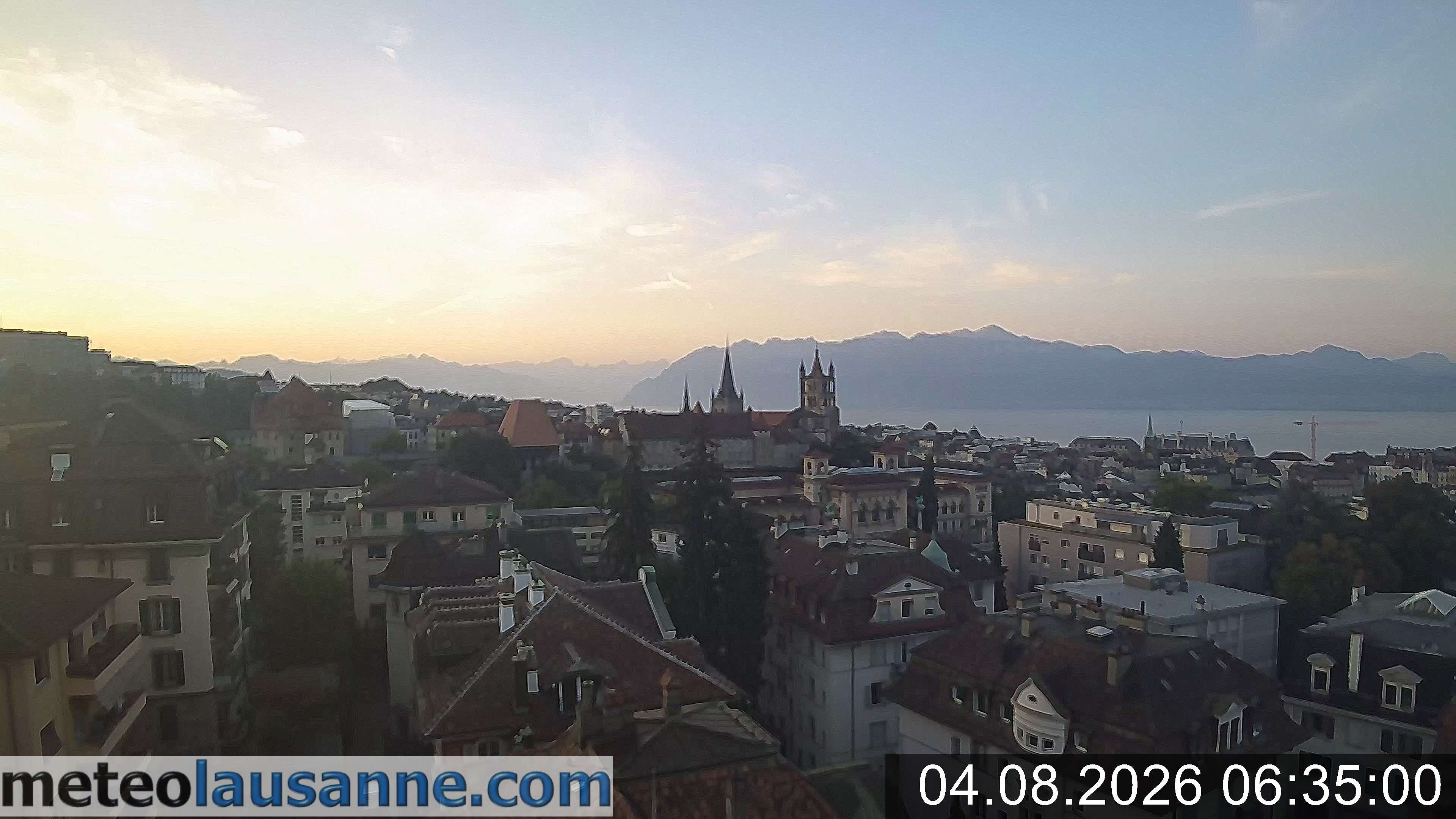 Archiv Foto Webcam Lausanne - Genfer See