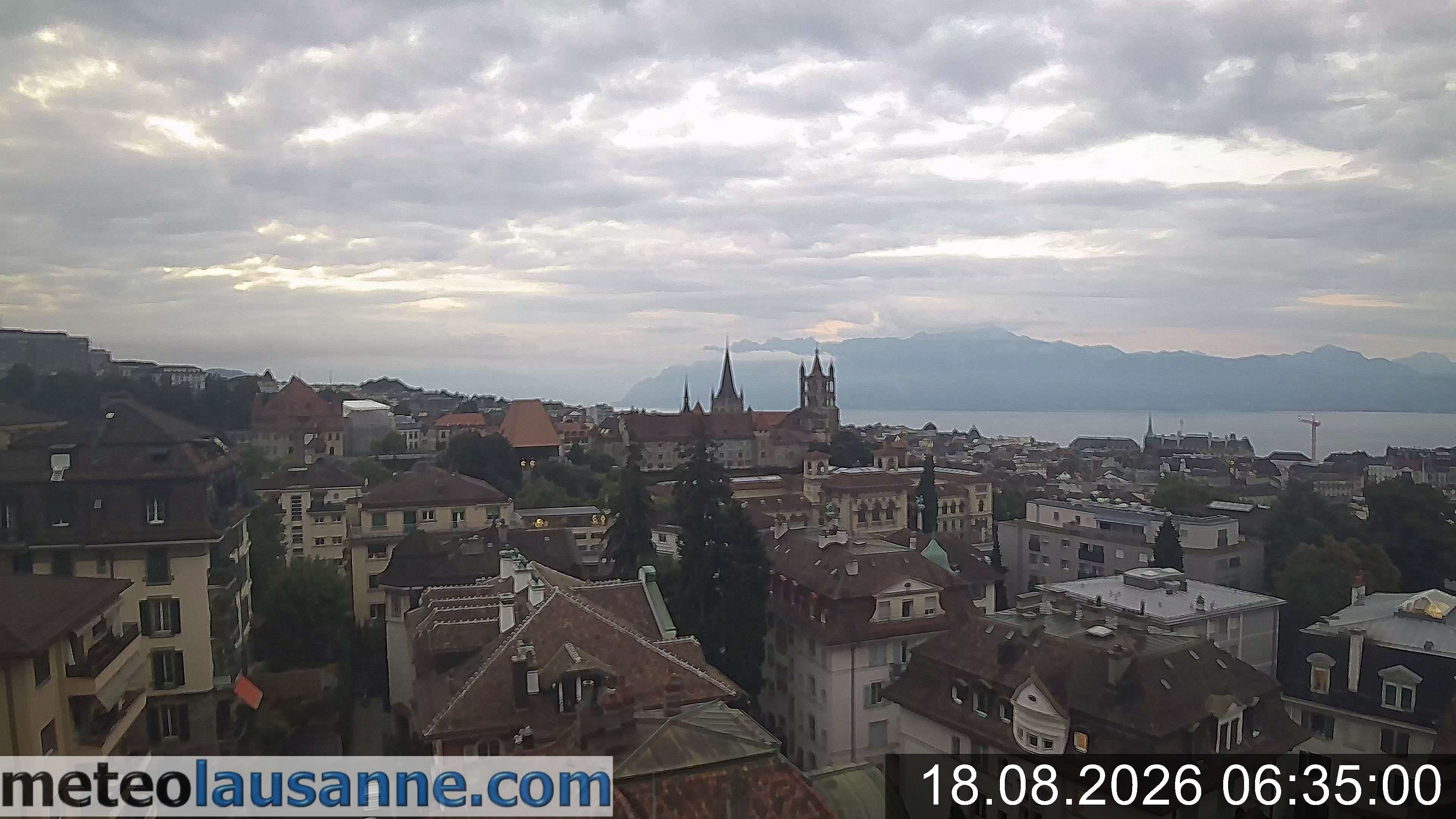 Archiv Foto Webcam Lausanne - Genfer See