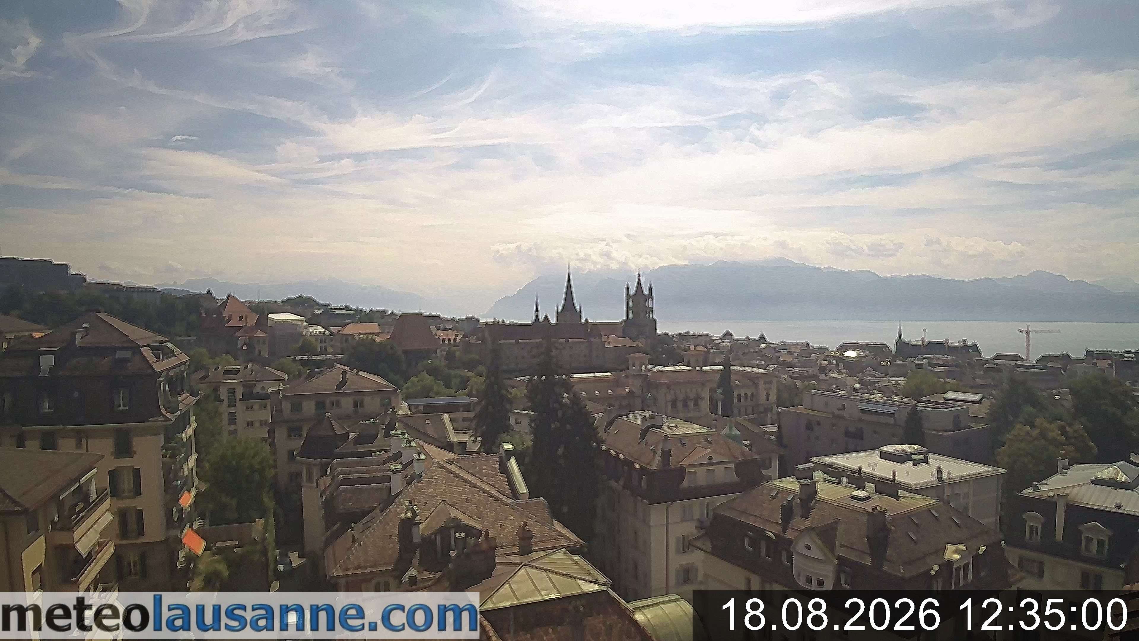 Archiv Foto Webcam Lausanne - Genfer See