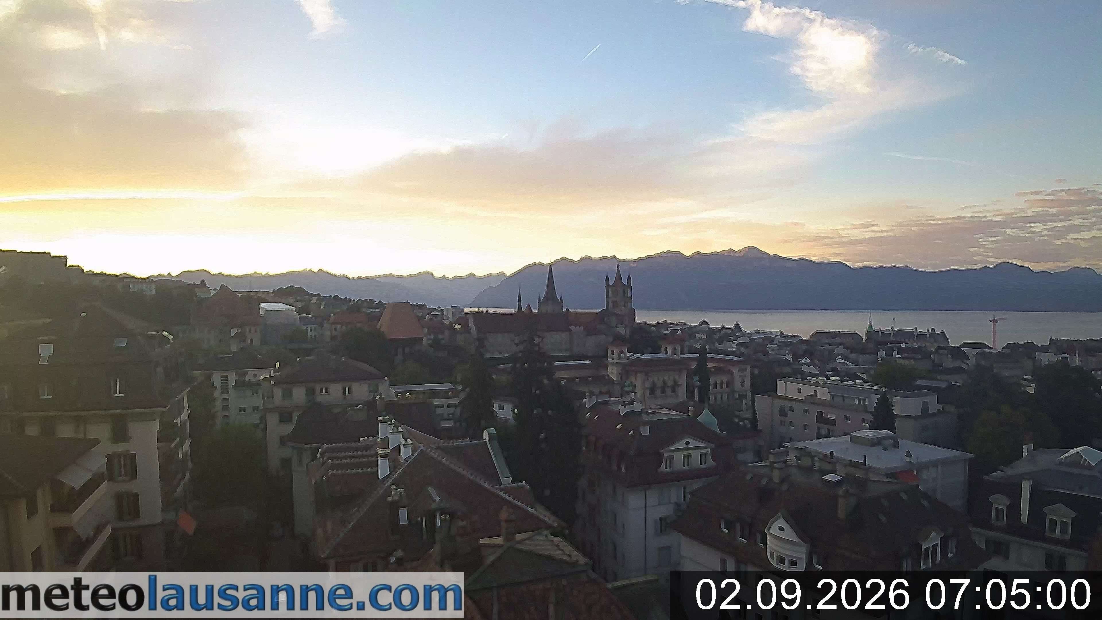 Archiv Foto Webcam Lausanne - Genfer See