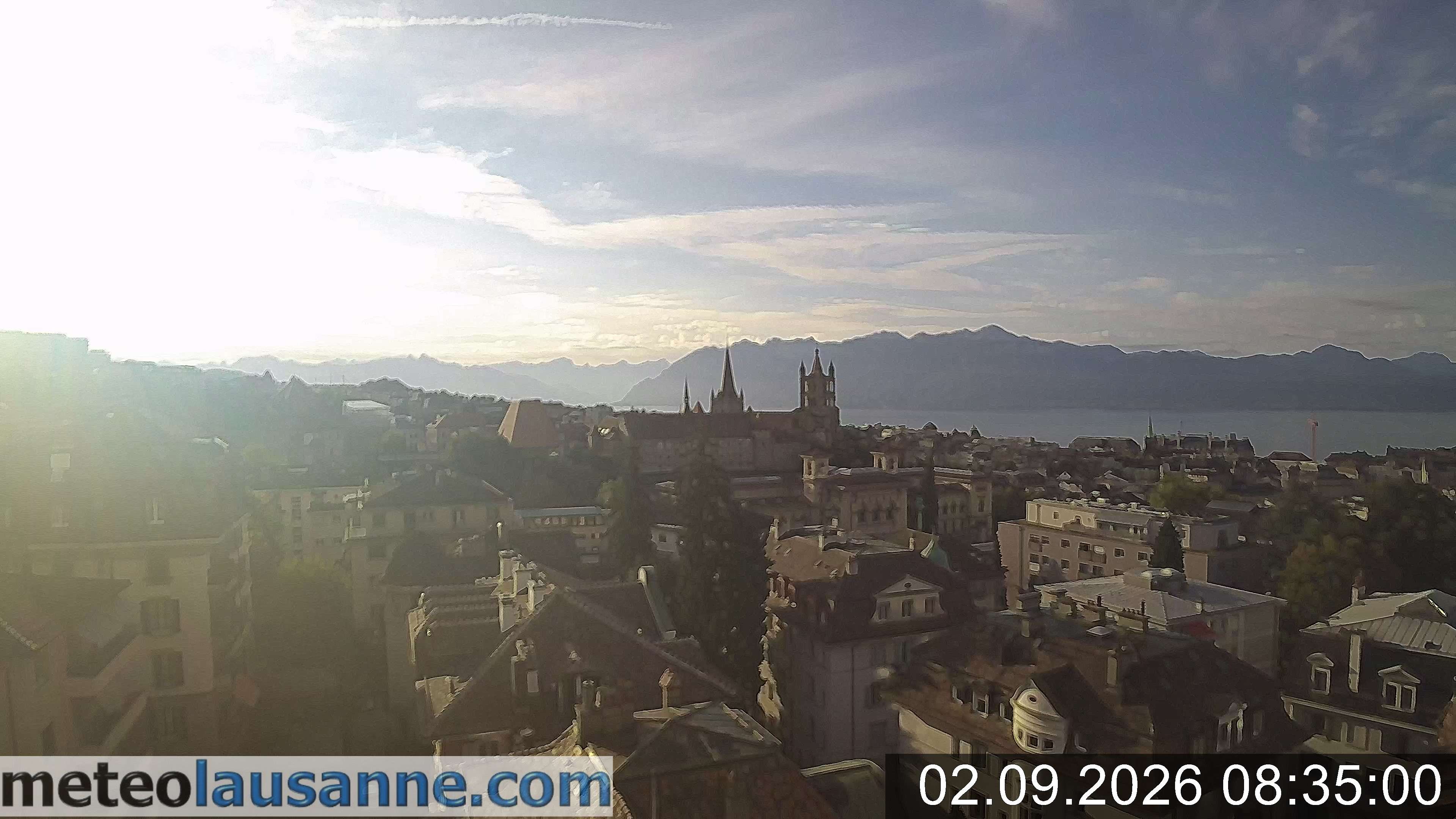 Archiv Foto Webcam Lausanne - Genfer See
