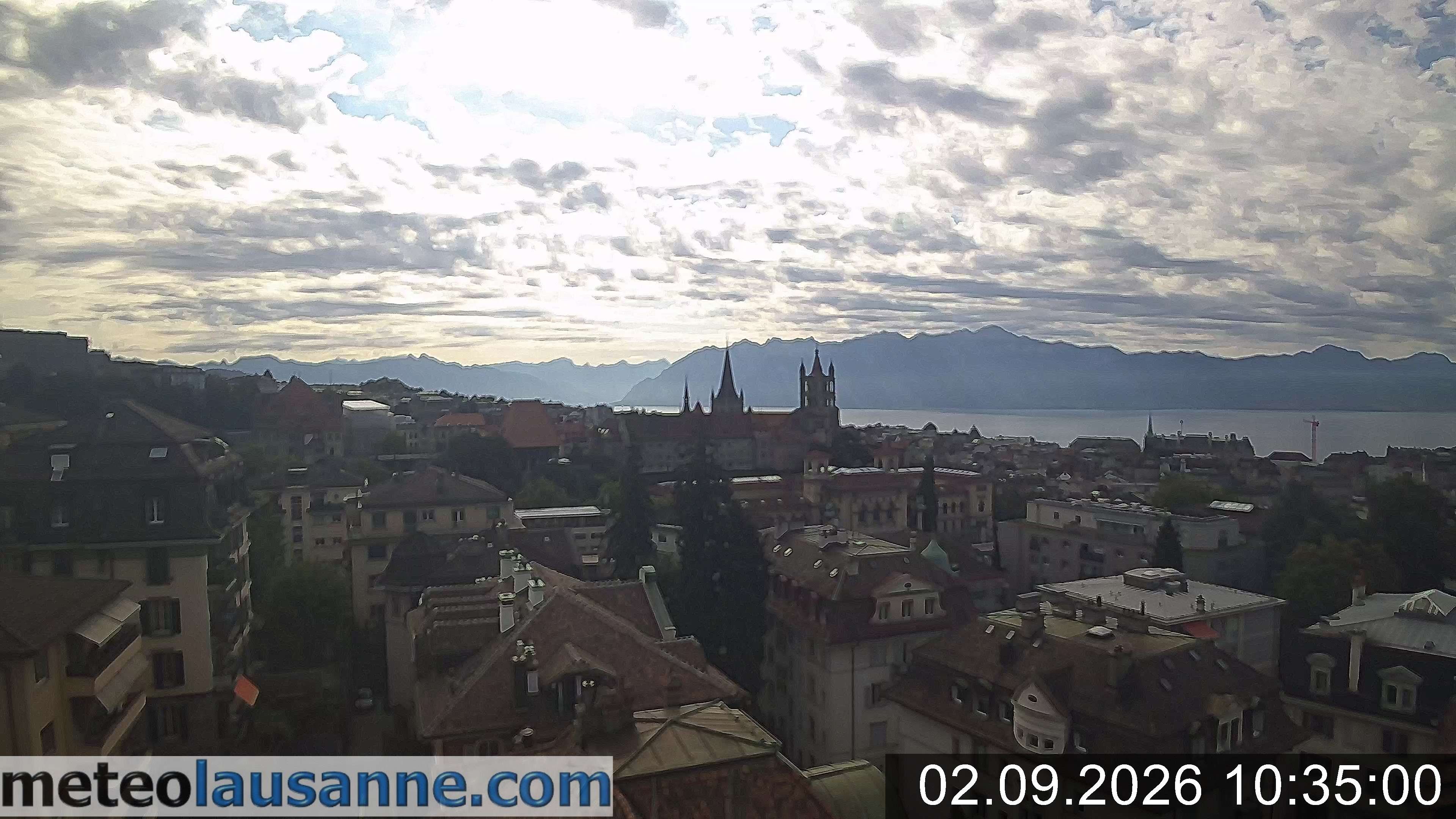 Archiv Foto Webcam Lausanne - Genfer See