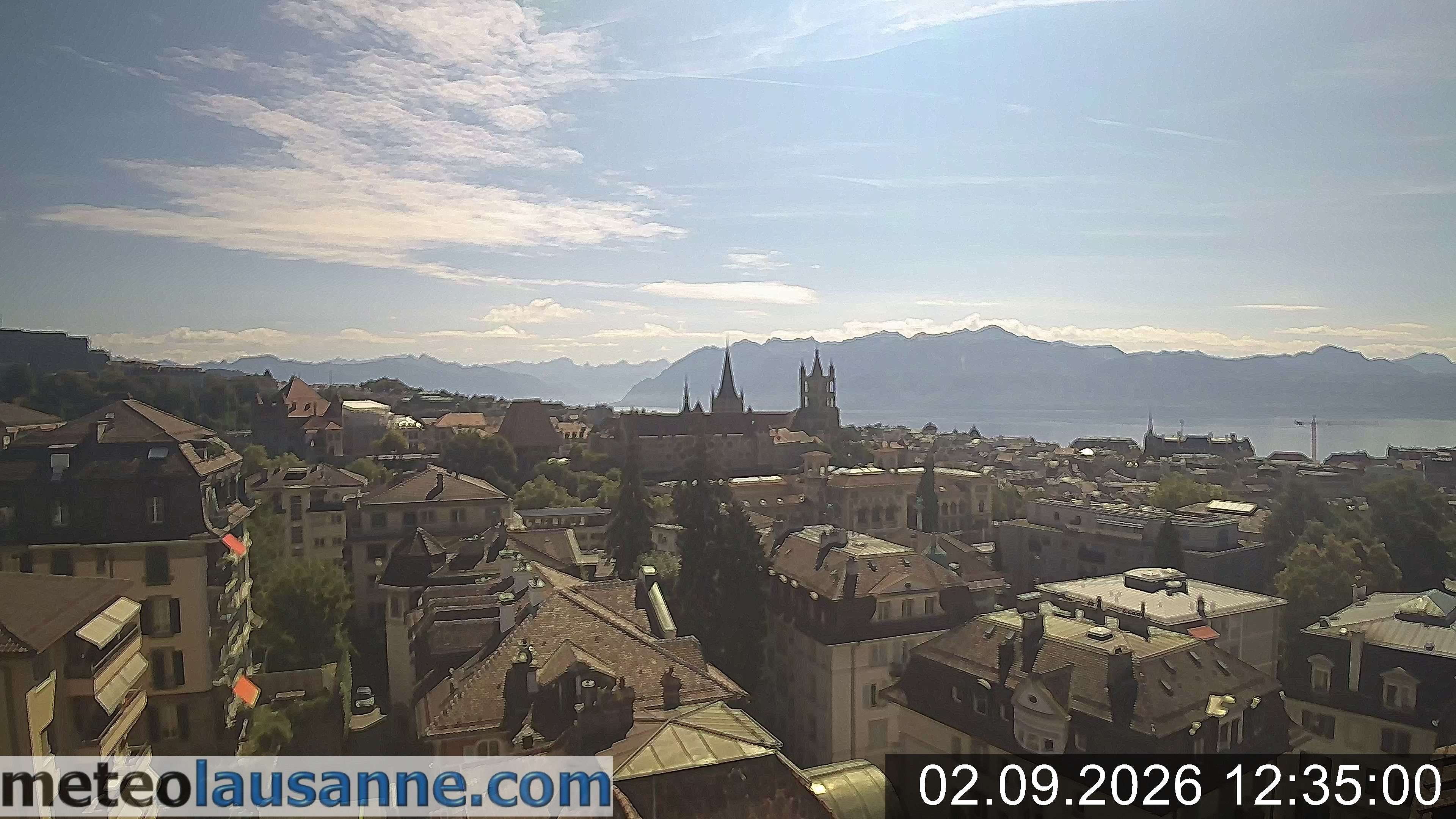 Archiv Foto Webcam Lausanne - Genfer See