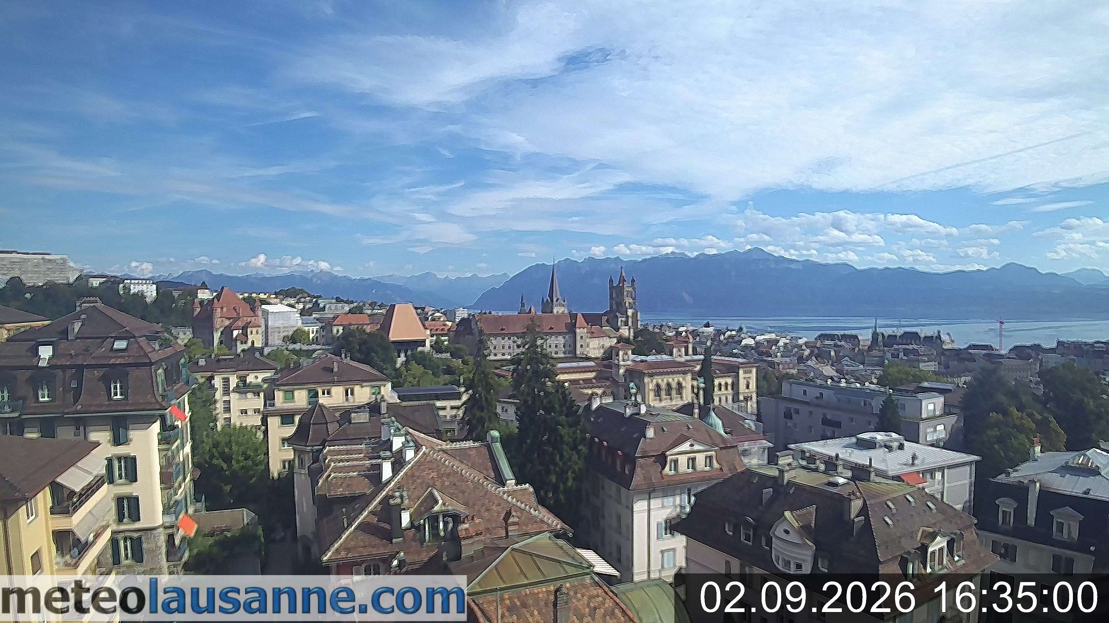 Archiv Foto Webcam Lausanne - Genfer See