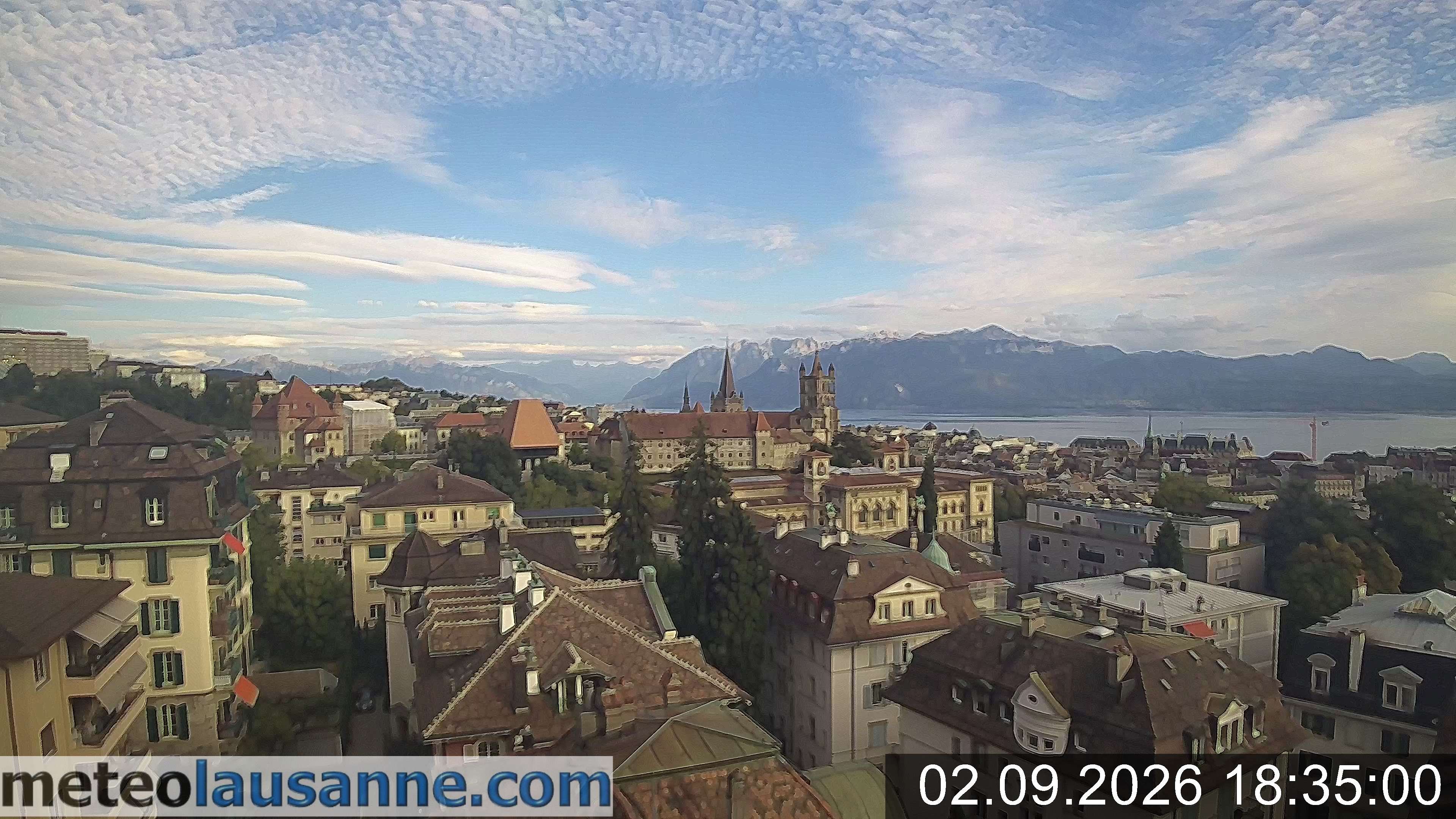 Archiv Foto Webcam Lausanne - Genfer See