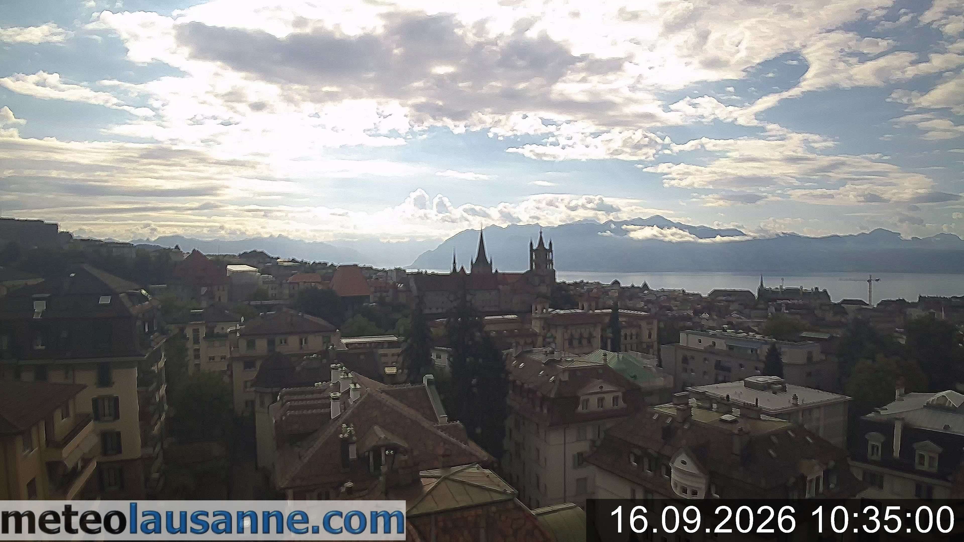 Archiv Foto Webcam Lausanne - Genfer See