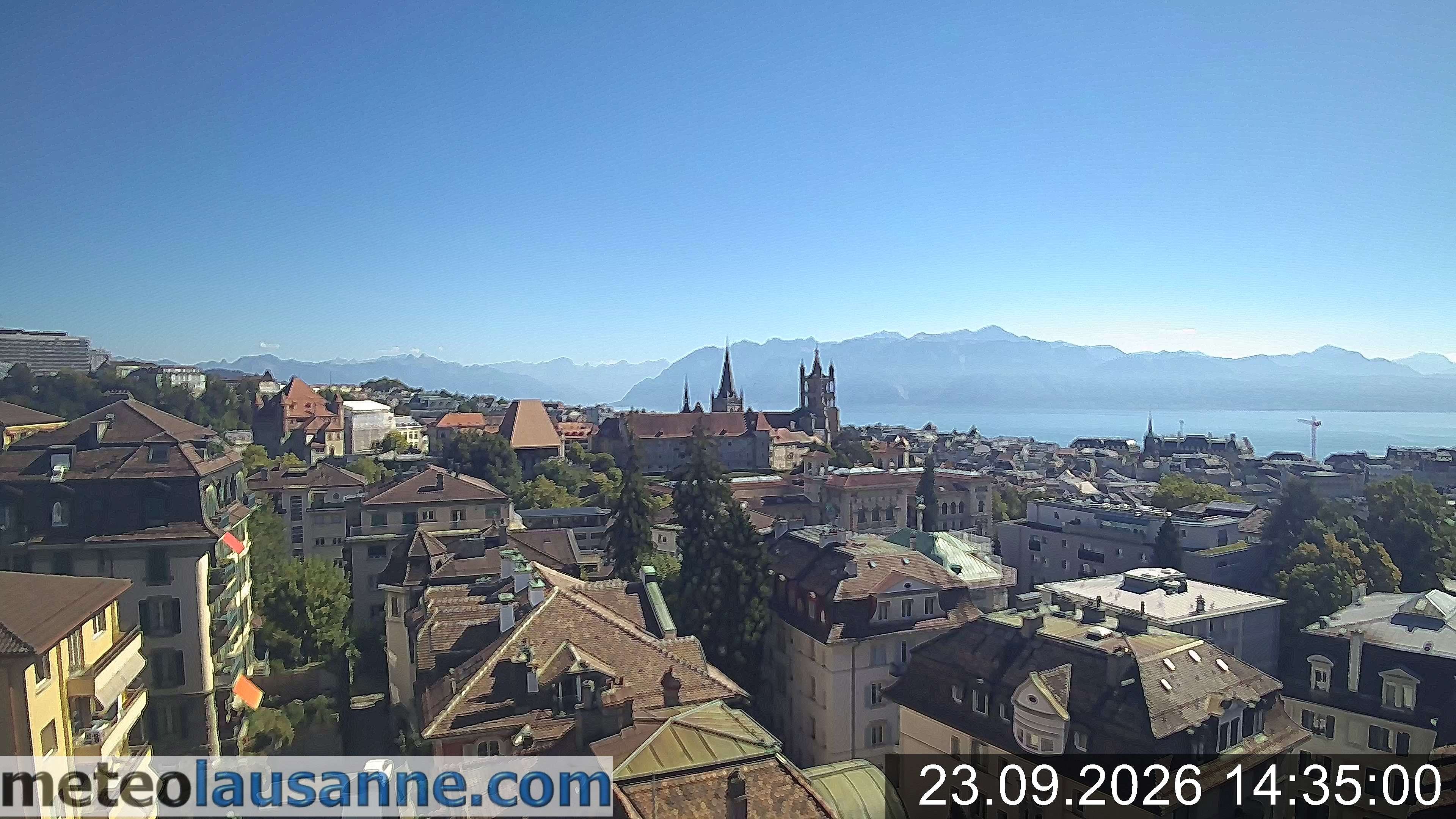 Archiv Foto Webcam Lausanne - Genfer See