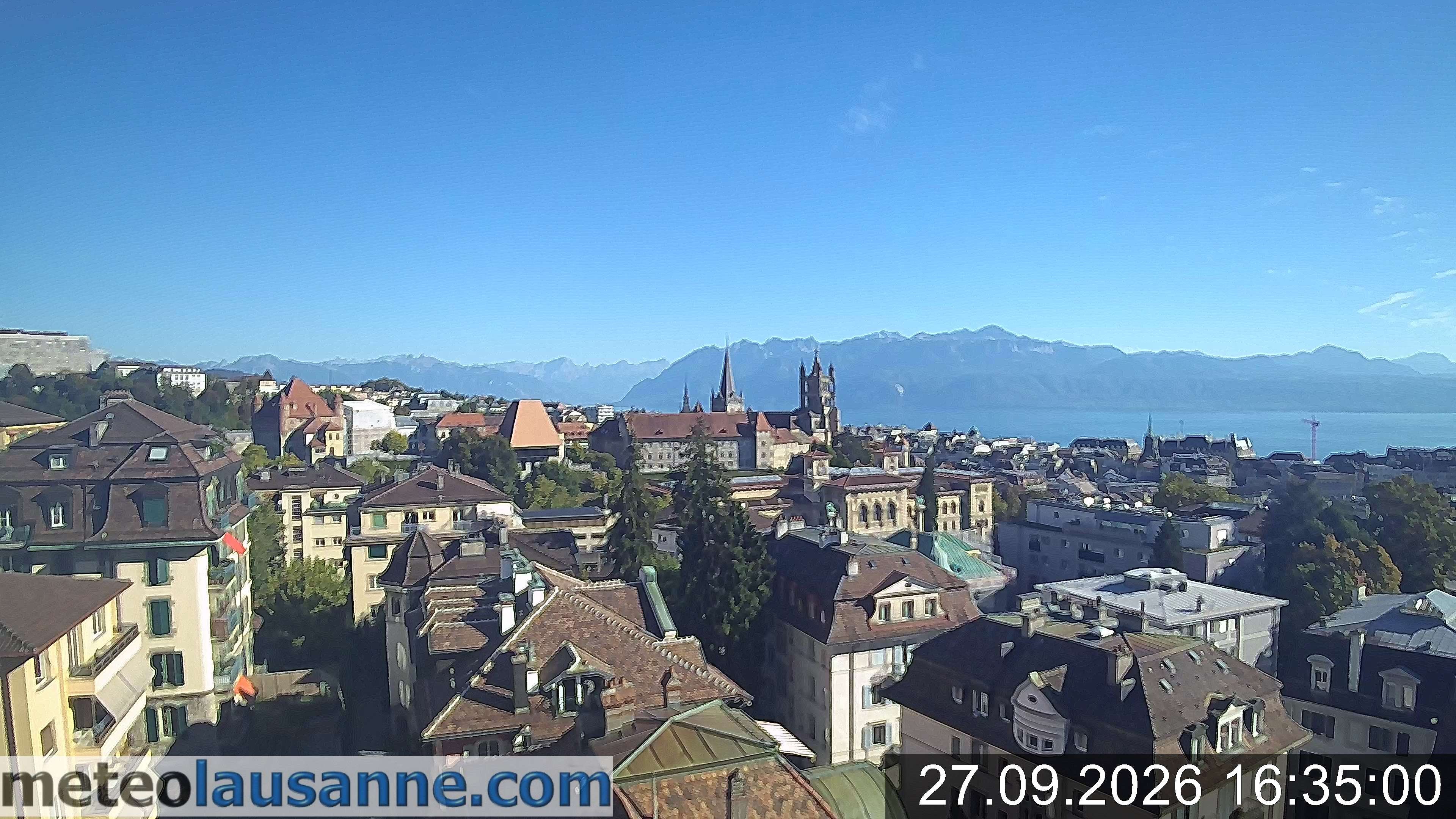 Archiv Foto Webcam Lausanne - Genfer See