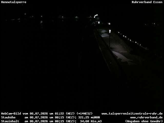Archived image Webcam lake Hennesee: Dam