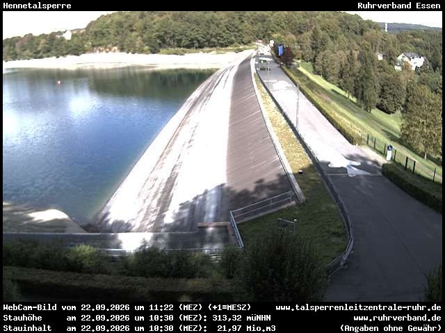 Archiv Foto Webcam Hennetalsperre am Hennesee
