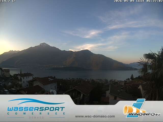 Archiv Foto Webcam Comer See - Wassersportcenter Domaso