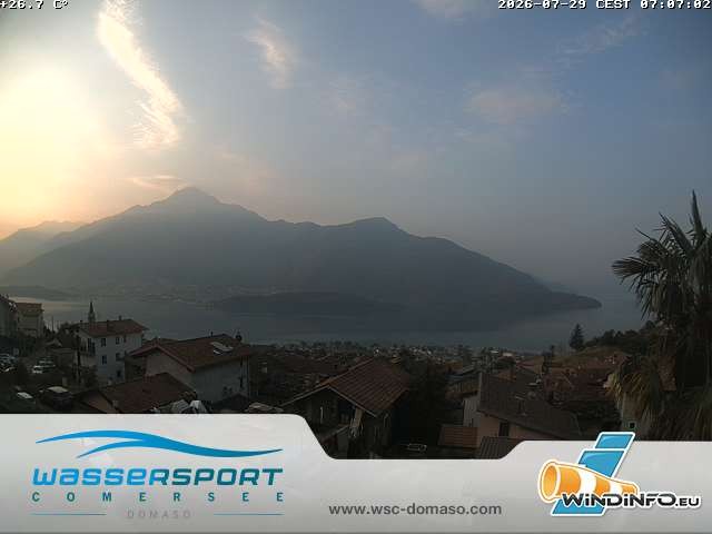 Archiv Foto Webcam Comer See - Wassersportcenter Domaso
