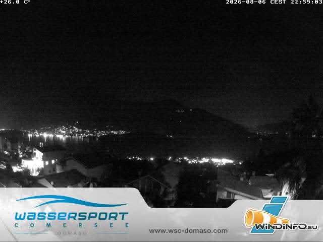 Archived image Webcam Lake Como - Water Sports Center Domaso