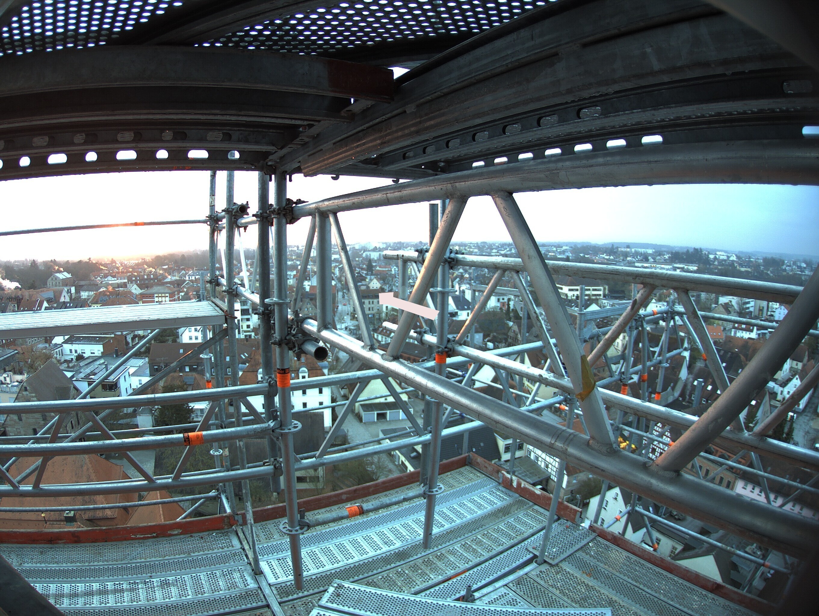 Archived image Webcam View from the church to the town square in Zirndorf