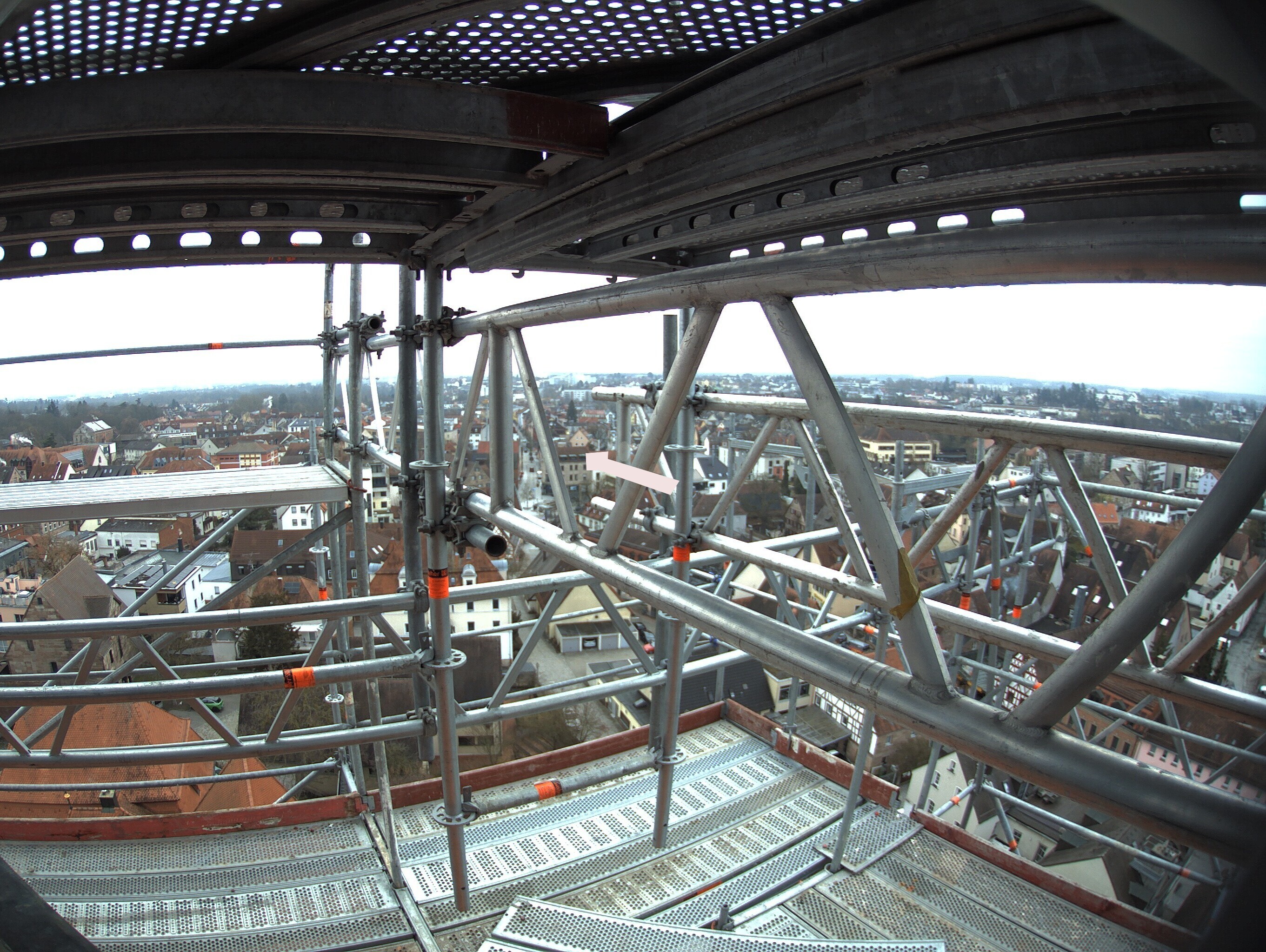 Archived image Webcam View from the church to the town square in Zirndorf