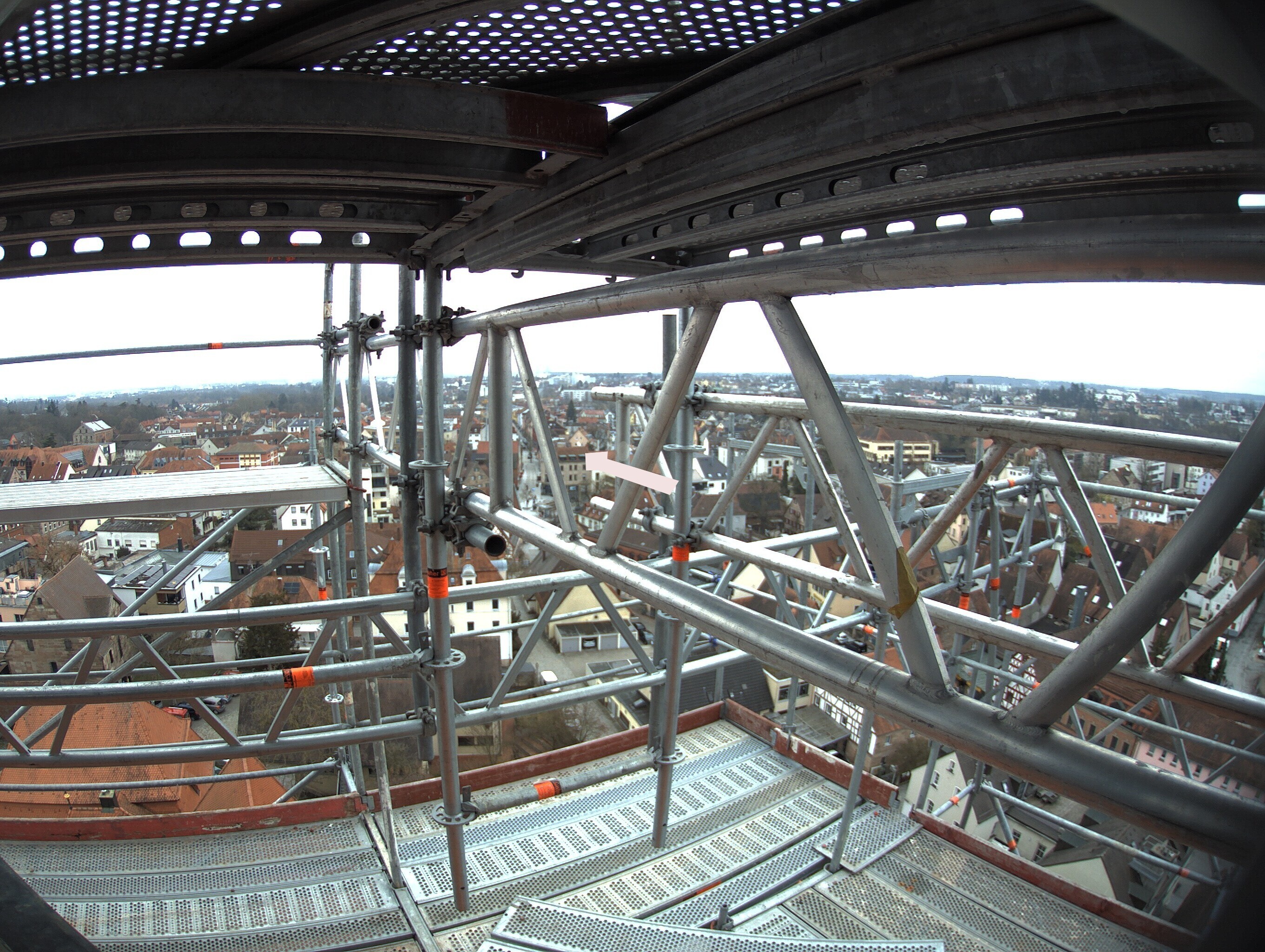 Archived image Webcam View from the church to the town square in Zirndorf