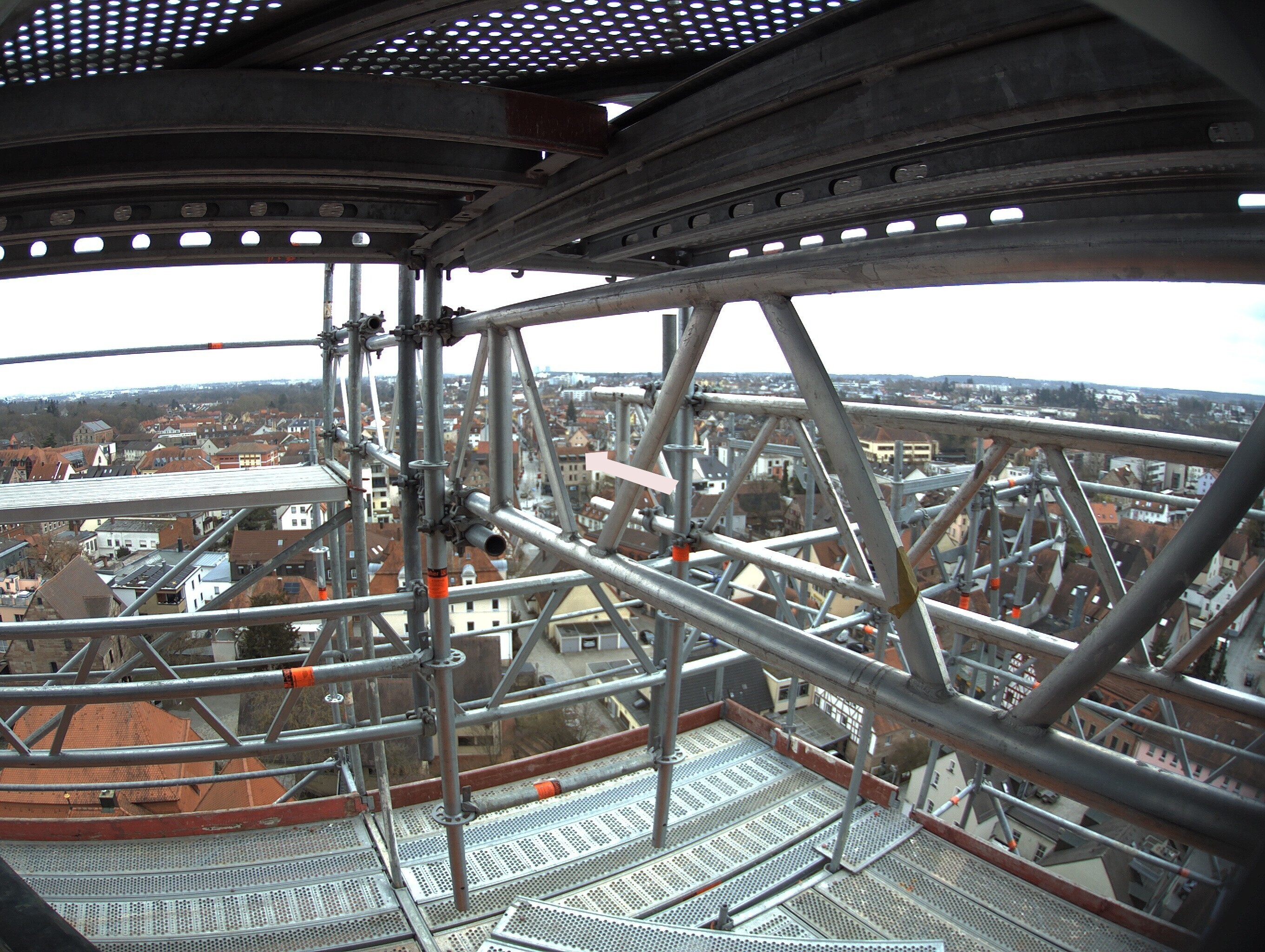 Archived image Webcam View from the church to the town square in Zirndorf